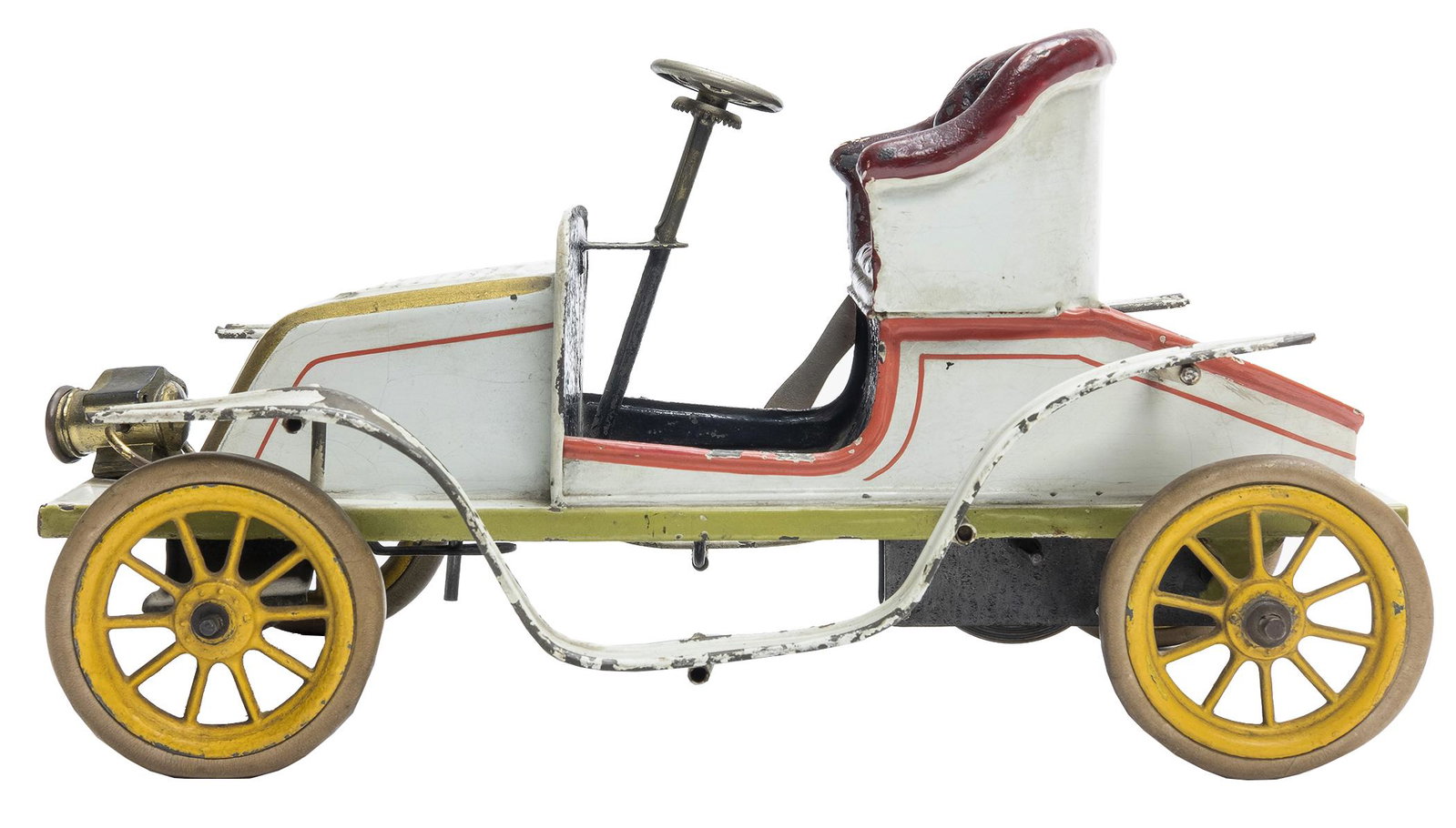 Gebruder Bing DeDion Large Size: German, Circa 1902, 9.5" L This is an early hand painted toy by Gebruder Bing. It is in superb and bright condition.