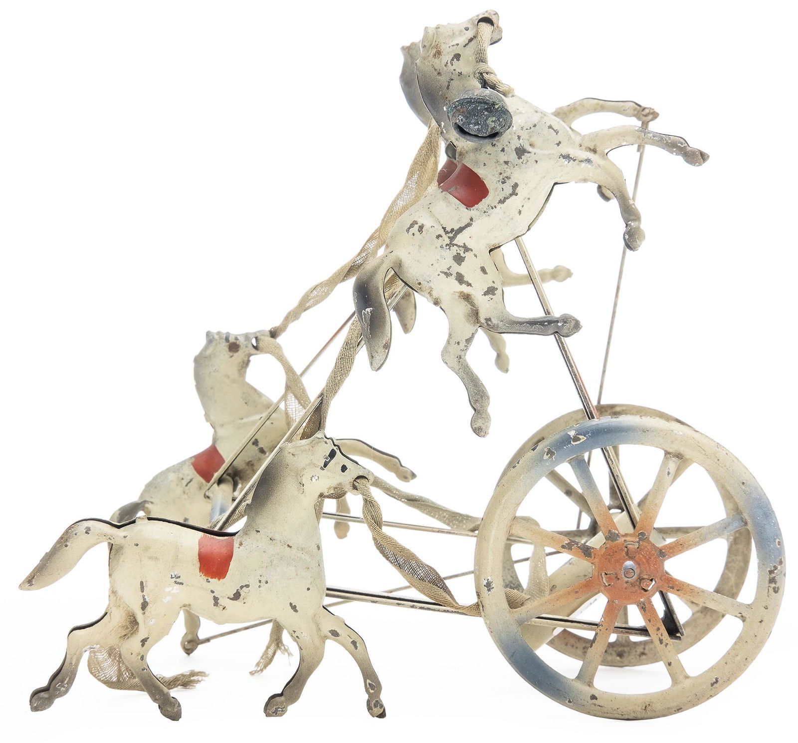 Four Horse Stick Bell Toy: German, Circa 1895, 7.5" T This is a really cute toy that we have not previously seen.