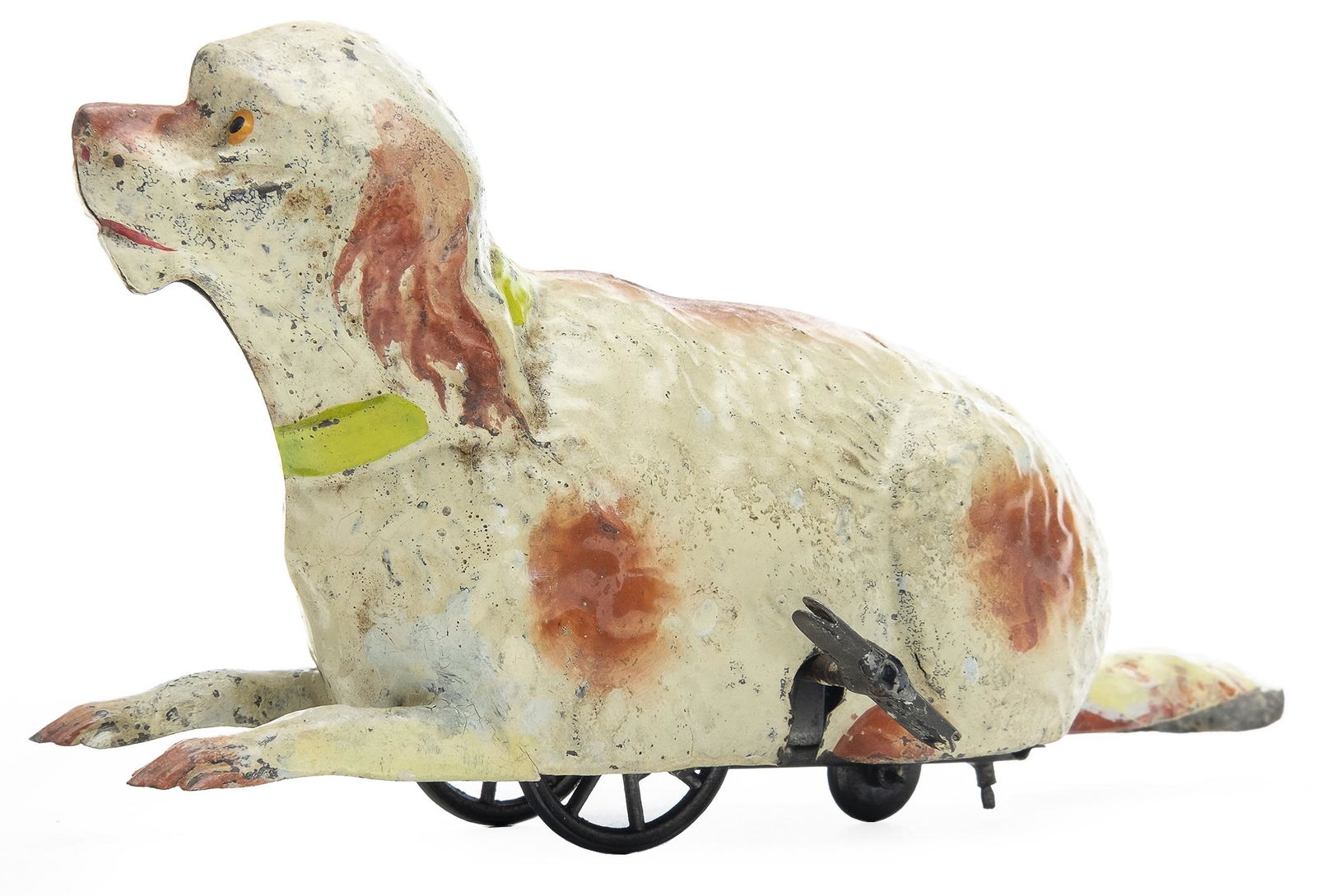 Crawling Setter: French, Circa 1895, 8.5" L This toy comes complete with a working squeak mechanism. The original tail has been professionally restored.