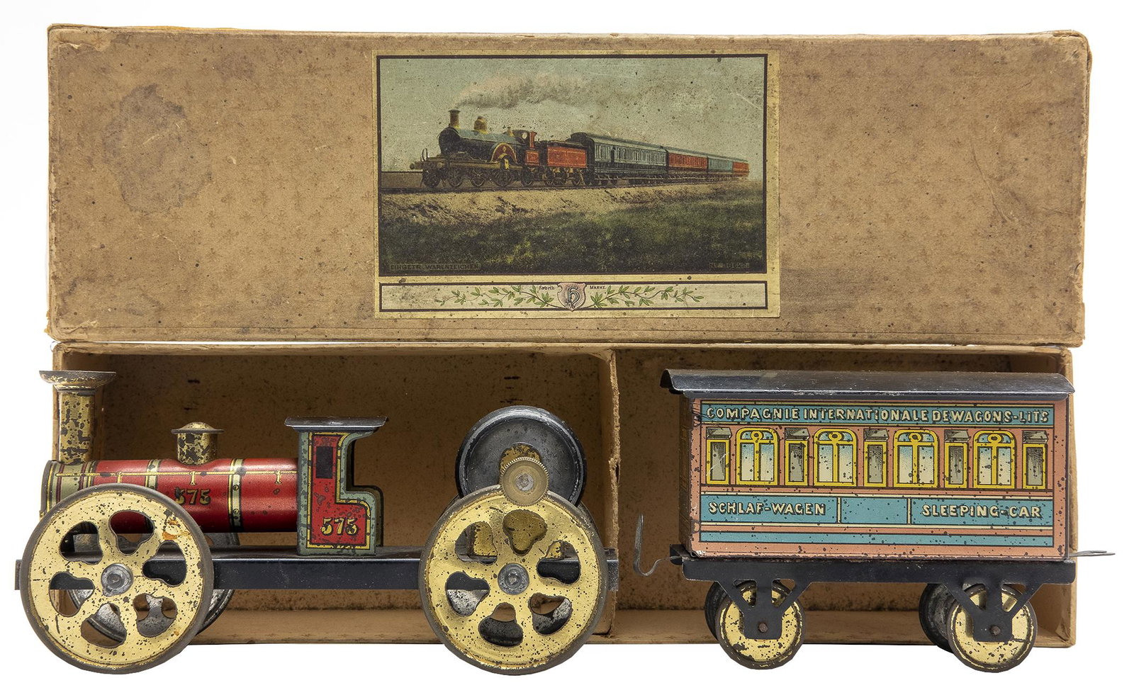 Boxed Hess Train Set: German, 1900's, 6.5" L