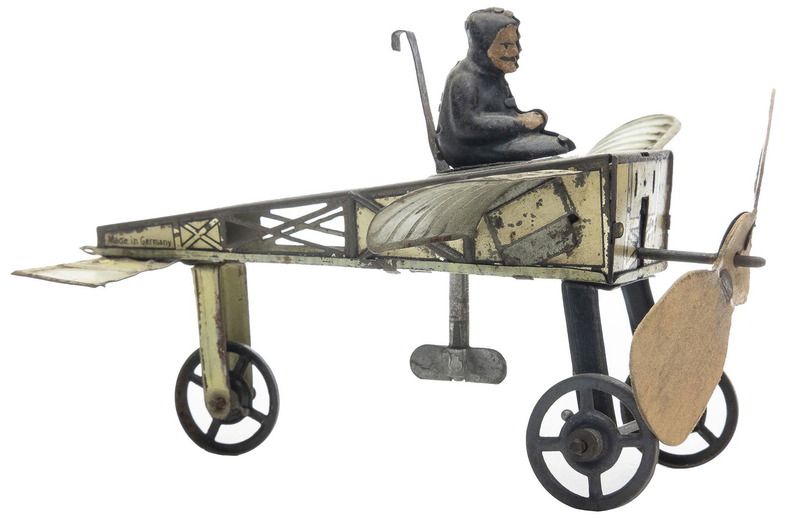 Gunthermann Monoplane: German, 1910's, 6" L This is a wonderful early and sculptural monoplane by famed German toy maker Gunthermann.