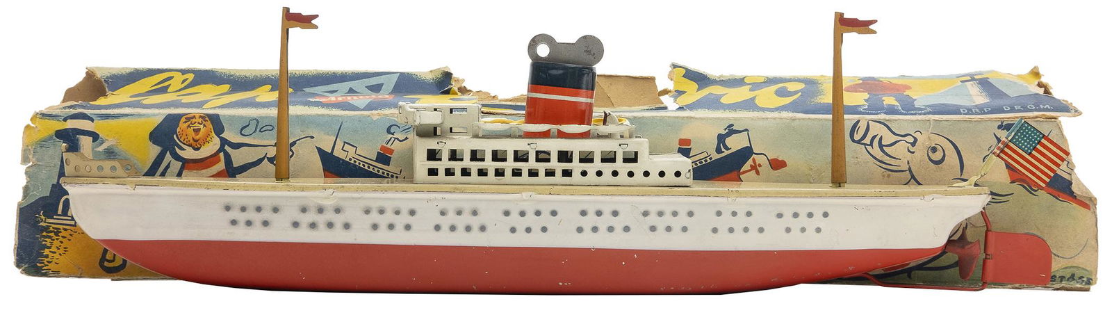 Arnold Cargo Ship with Box: German, 1950's, 13" L