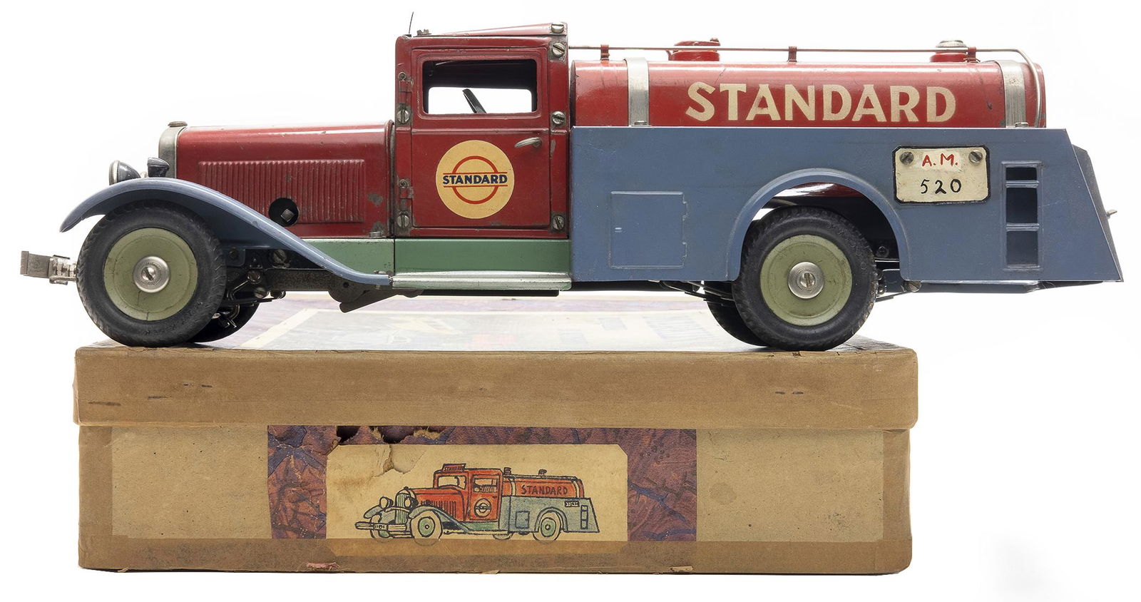 Boxed Marklin "Standard Oil" Gasoline Truck: German, 1930's, 17" L This is the most rare of the Marklin construction kits.