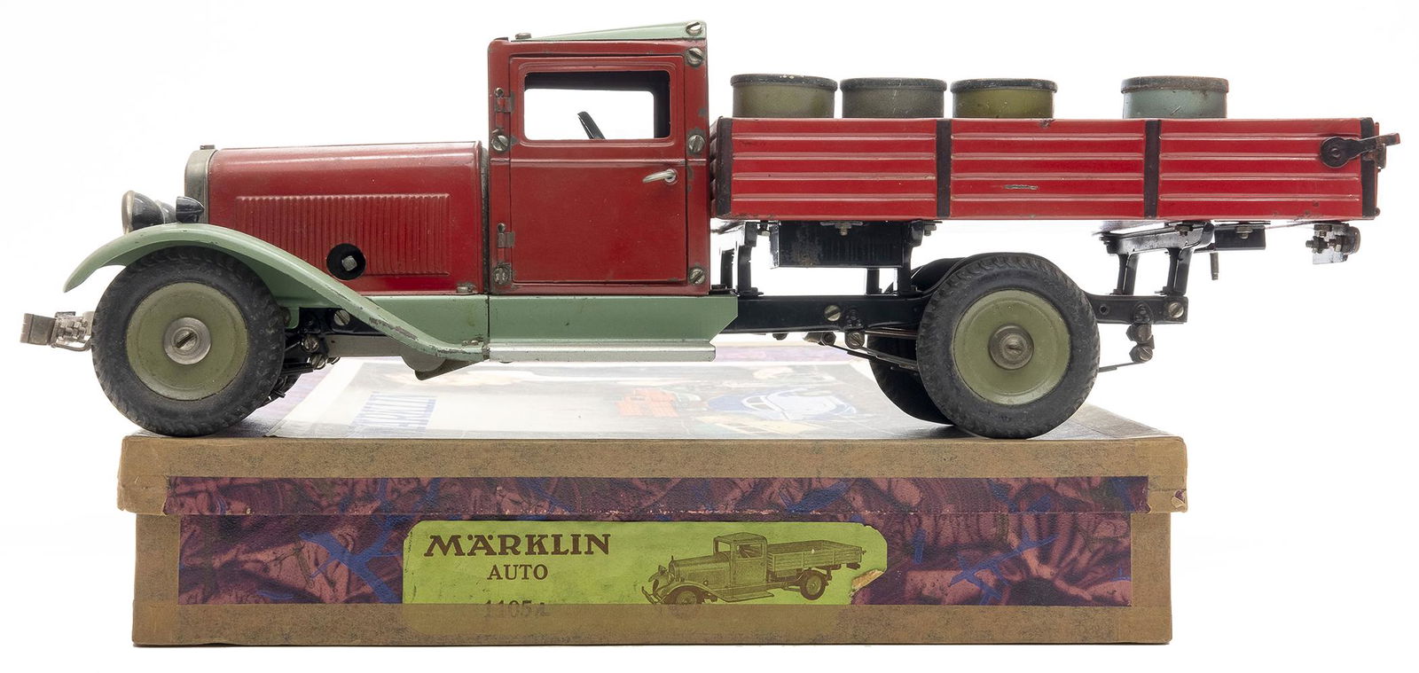 Boxed Marklin Flatbed Truck: German, 1930's, 16" L