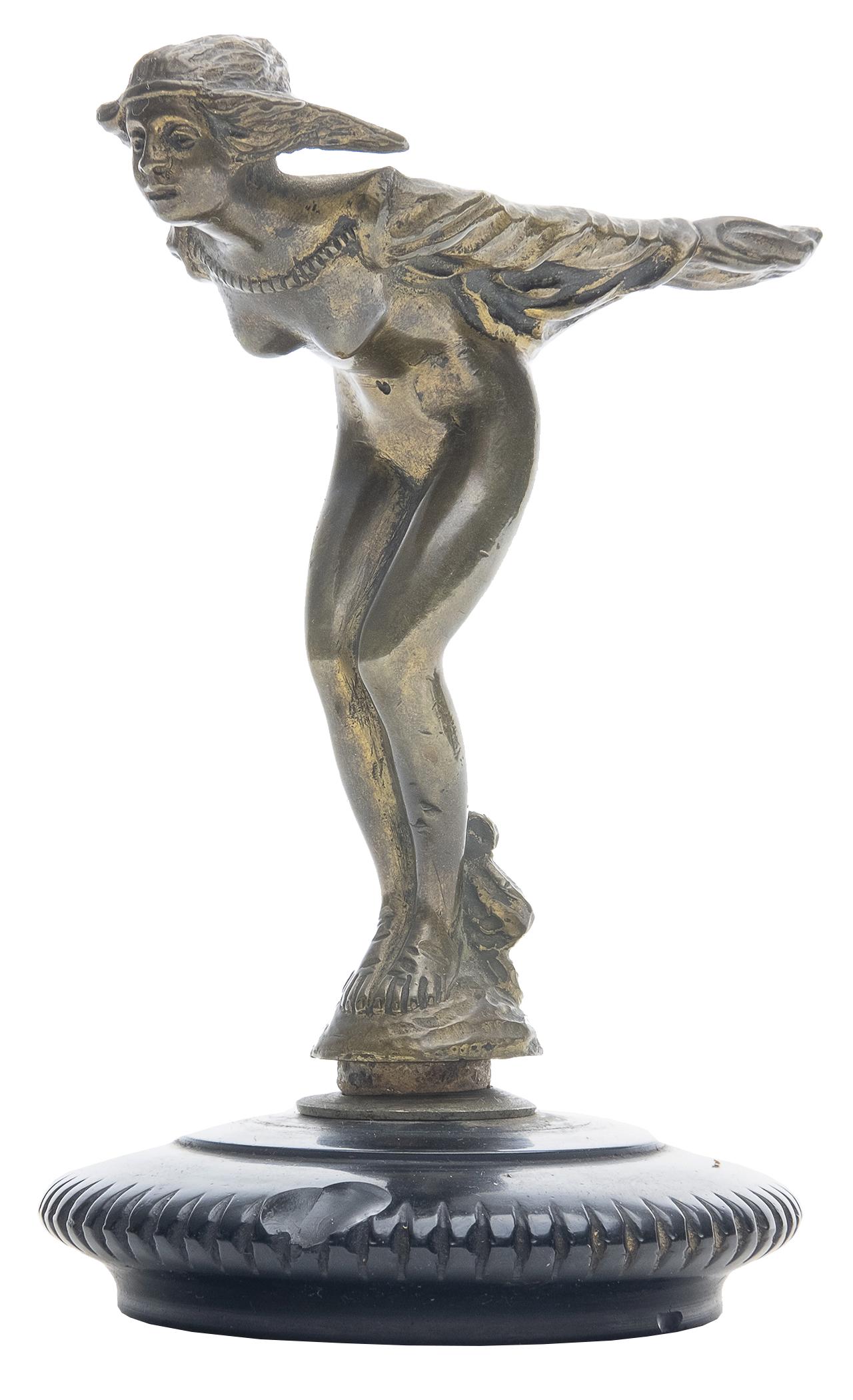 Rolls Royce "Victory" Hood Ornament: 1920's Made of Bronze on a Bakelite base.