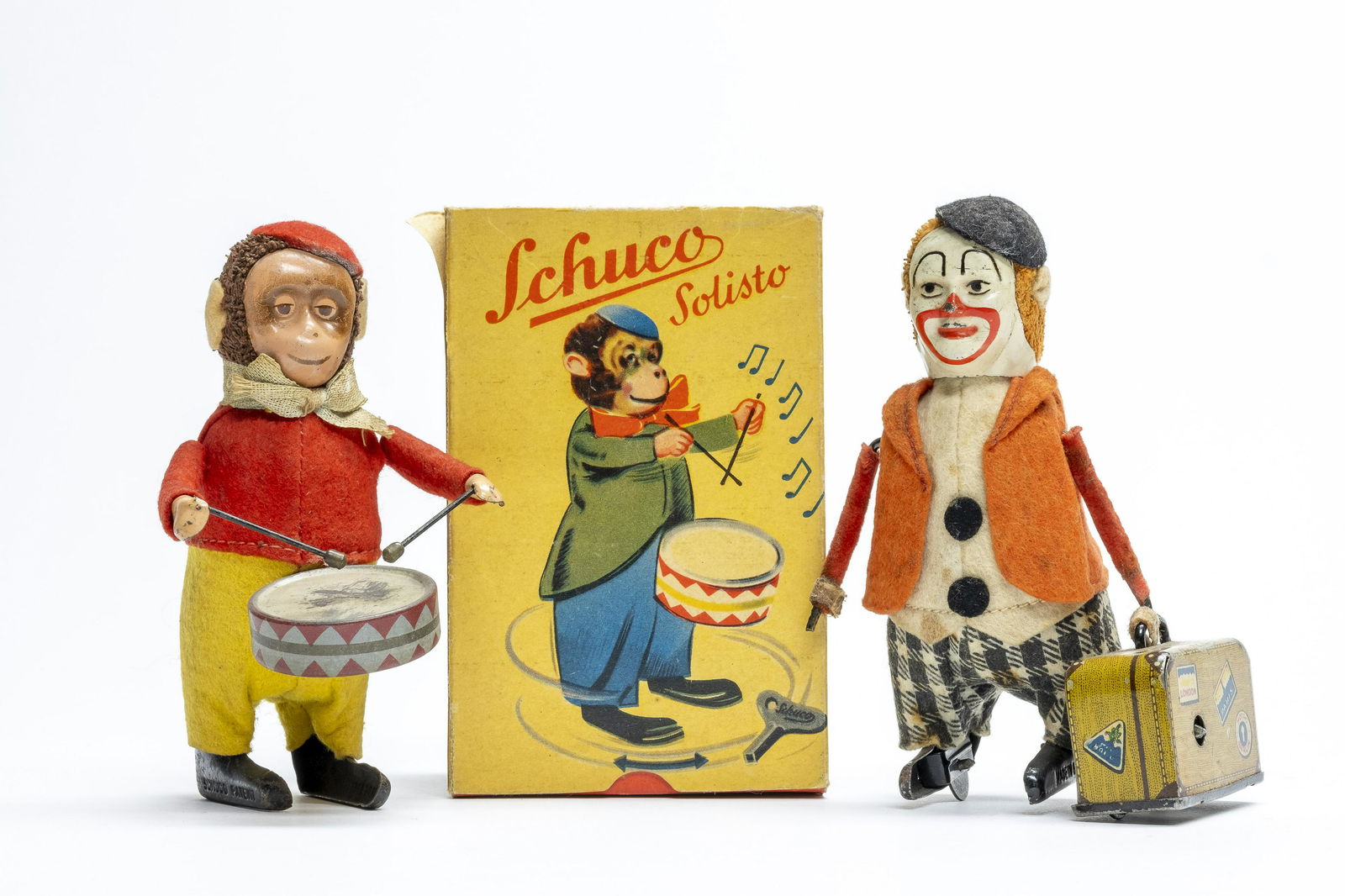 Schuco & Co. Monkey Drummer/Clown with Suitcase (1 of 1)