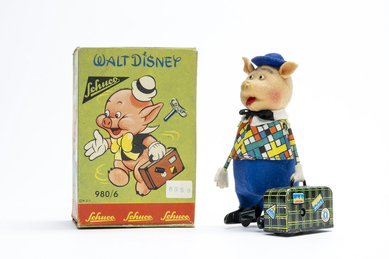 Schuco & Co. Pig with Suitcase with Box (1 of 1)