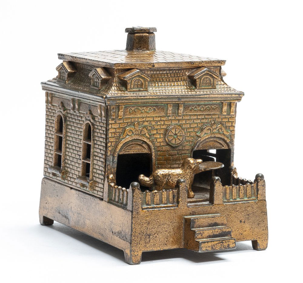 Dog on Turntable - Copper Iron Mechanical Bank (1 of 4)