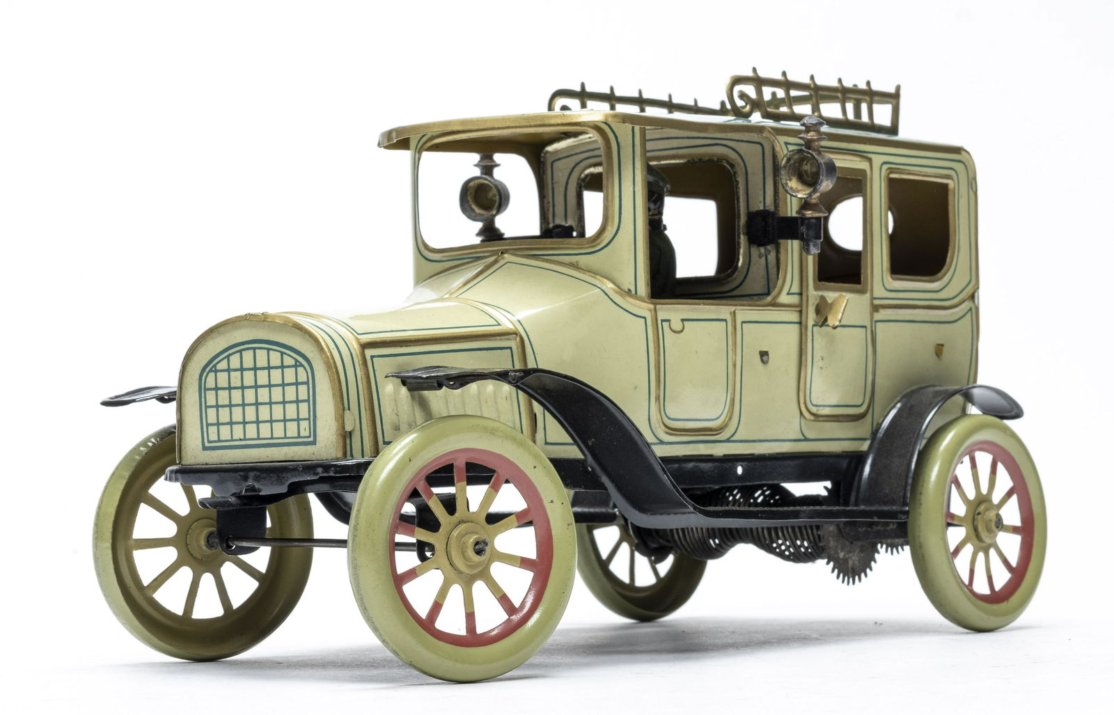 Hans Eberl Limousine Wind Up Tin: German - 1918 - 11" L This is a superior condition example. It is very colorful and bright. A show stopper! Pristine