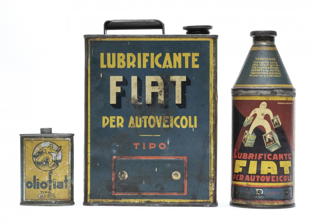 Three Fiat Motor Oil Cans (1 of 6)