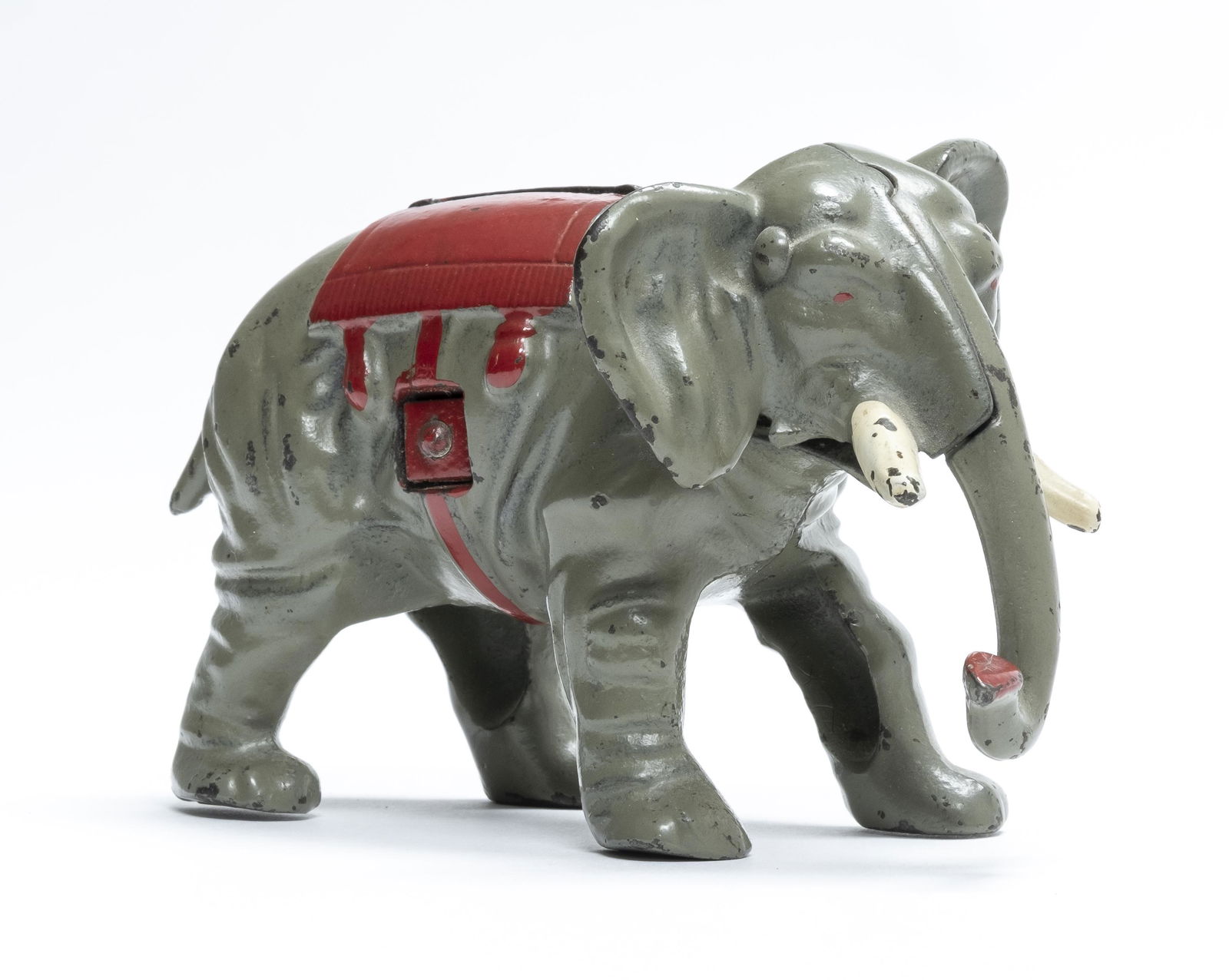 Elephant with Blanket Iron Bank: Kenton Hardware - 1936 A superior and bright example of this scarce bank. Pristine