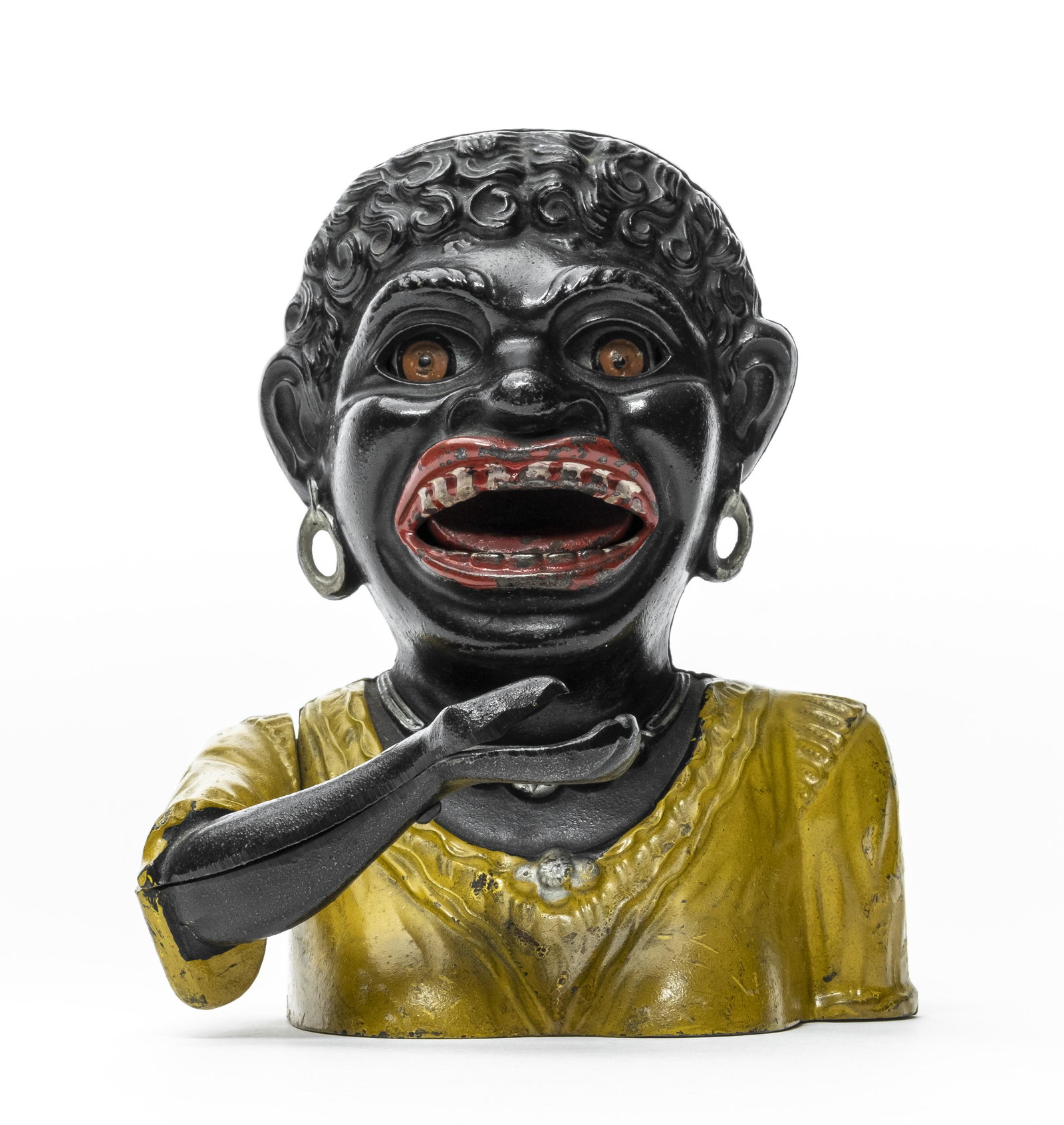 Dinah Iron Mechanical Bank: John Harper Ltd. Willenhall, England - 1910's Pristine Condition