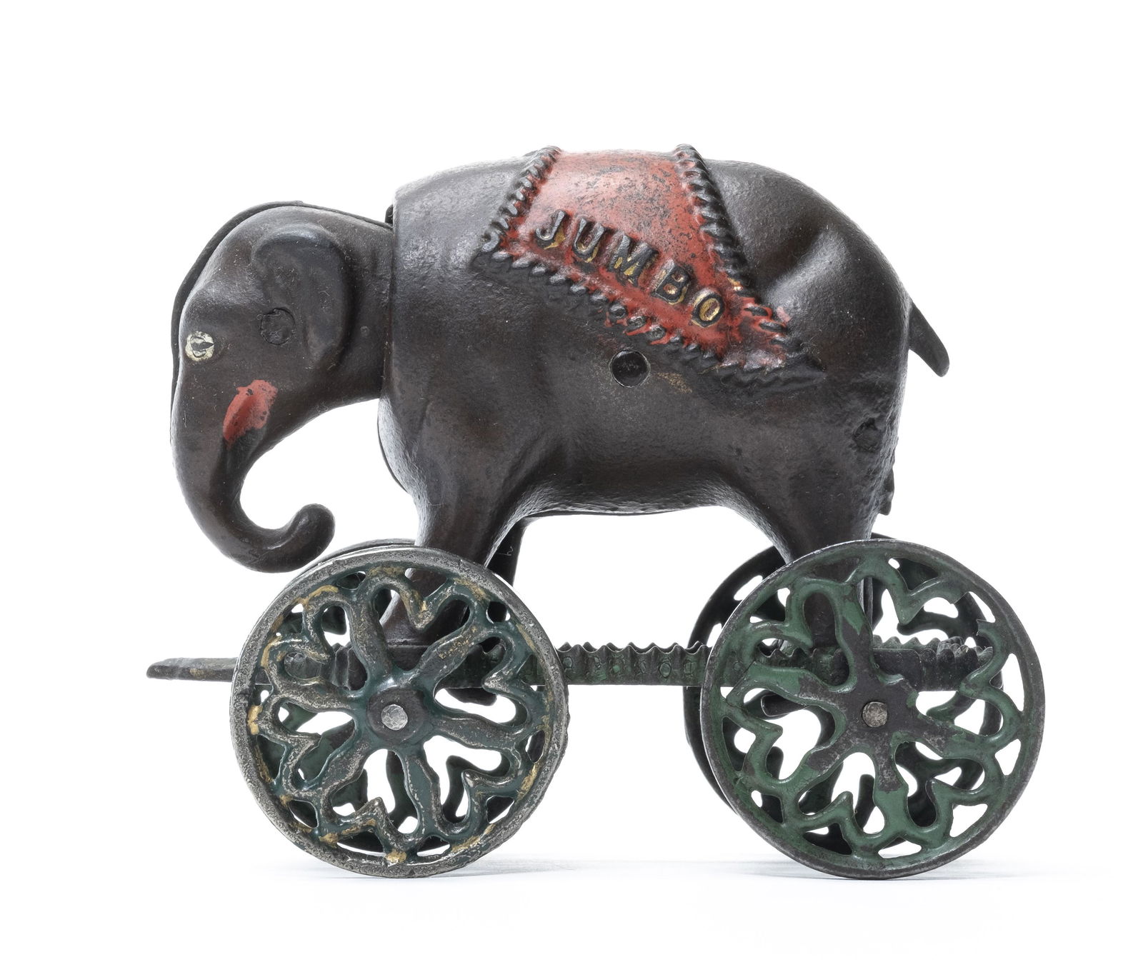 Jumbo on Wheels Cast Iron Mechanical Bank (1 of 2)
