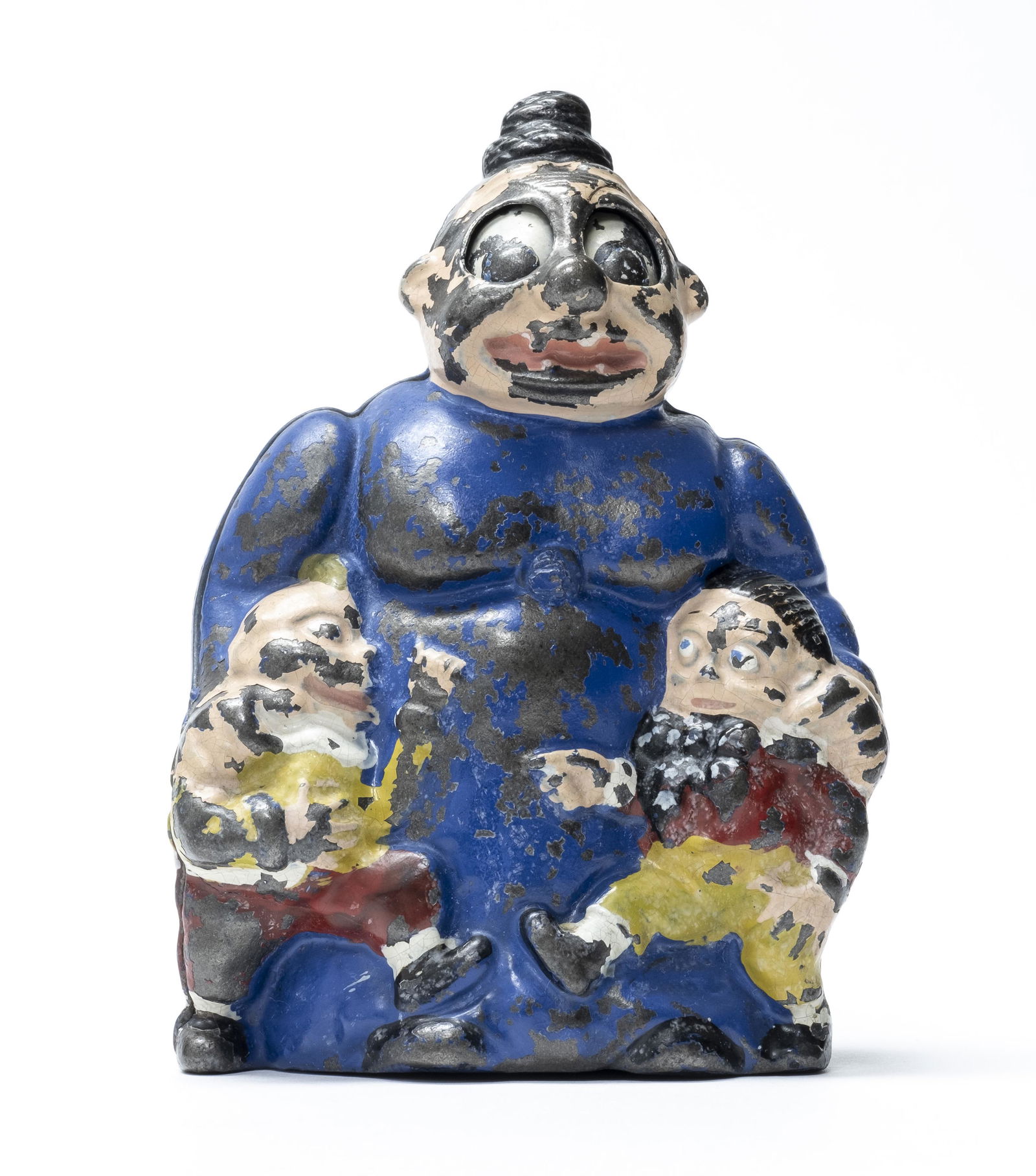 Mama Katzenjammer Cast Iron Mechanical Bank: Kenton Hardware Kenton, OH - 1910 Kenton made very few mechanical banks. This one is based upon the Katzenjammer Kids comic strip. Her eyes roll when coins are deposited. A better than usual example.