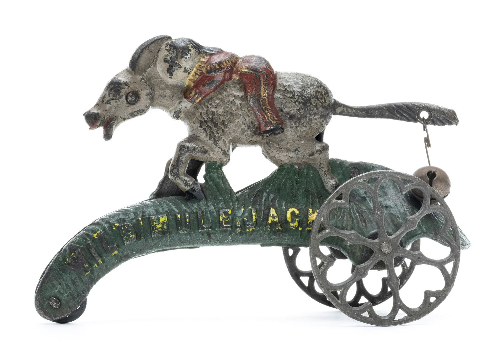 Wild Mulejack Bell Toy: Gong Bell Mfg. Co. East Hampton, CT - 1895 - 8.25" L Fine Condition