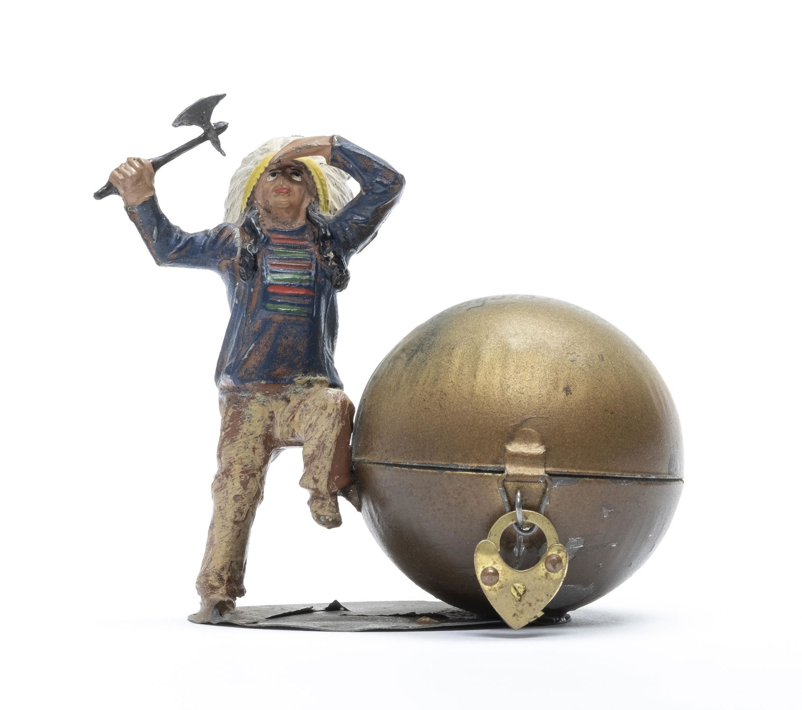 Native American with Tomahawk Bank (1 of 2)