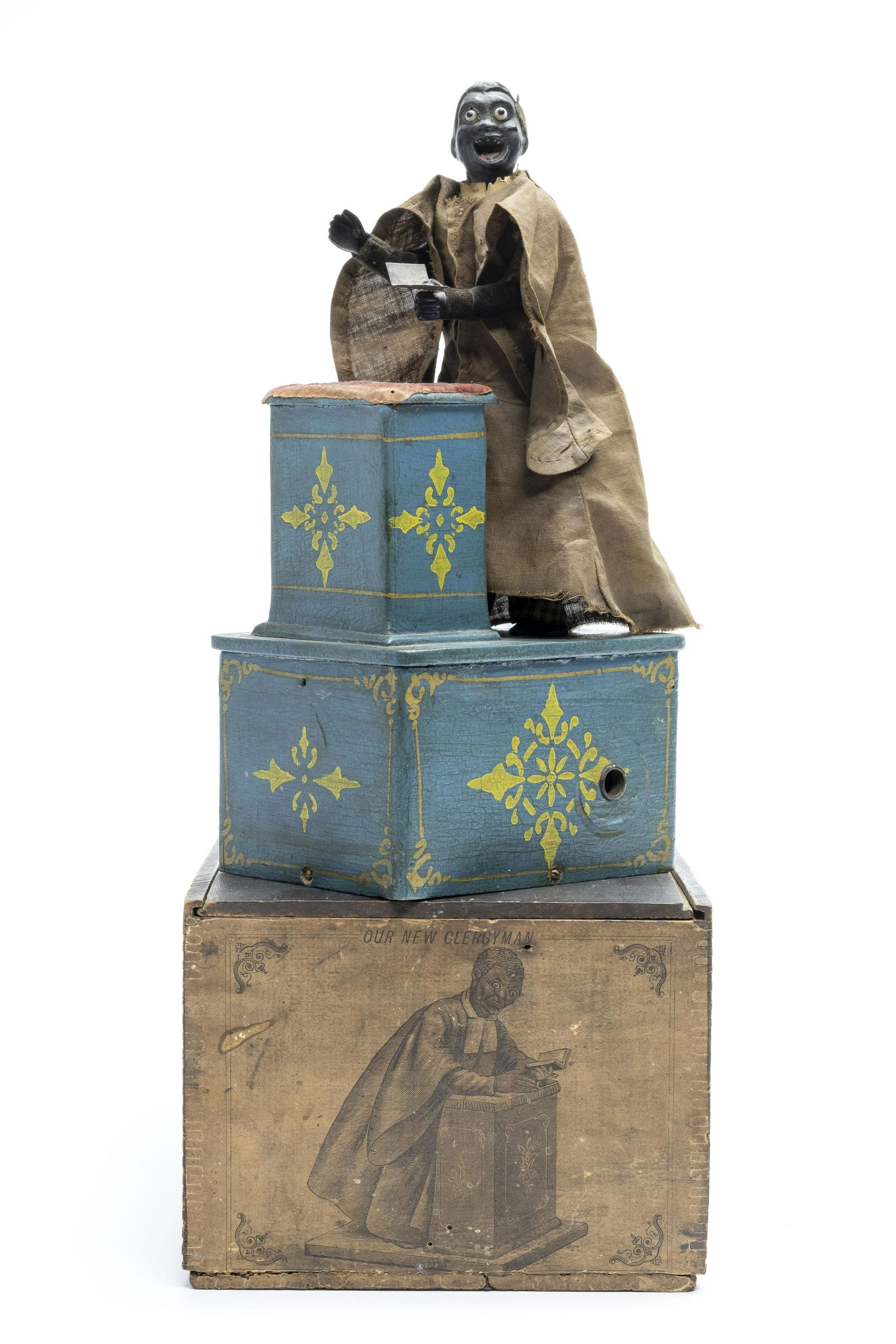 Preacher in Pulpit with Box (1 of 3)