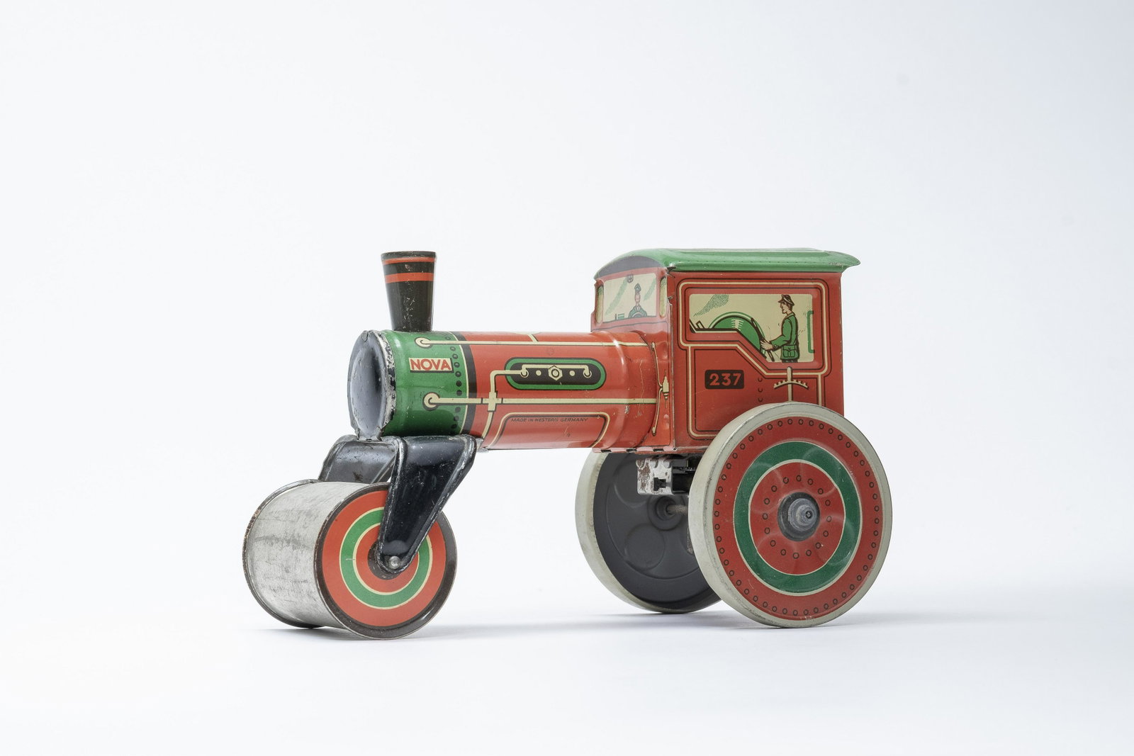 "Nova" Steam Roller: Made in Western Germany - 1950's - 7" L Excellent Plus Condition