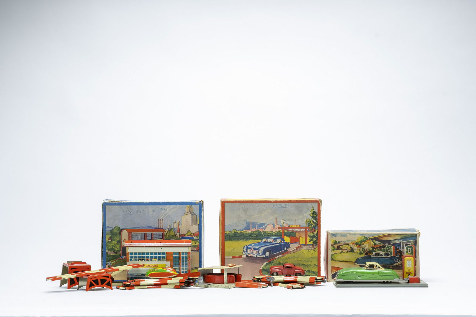 Three Boxed Gas Stations with Cars (1 of 1)