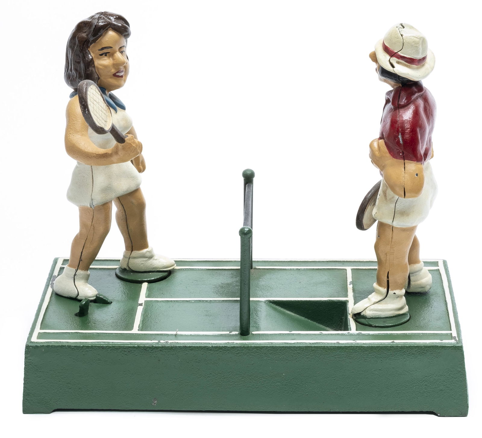 The Tennis Players Iron Bank: Depicts the Matchup between Bobby Riggs & Billie Jean King The John Wright Company Pennsylvania - Dated 1975 Mint Original Condition