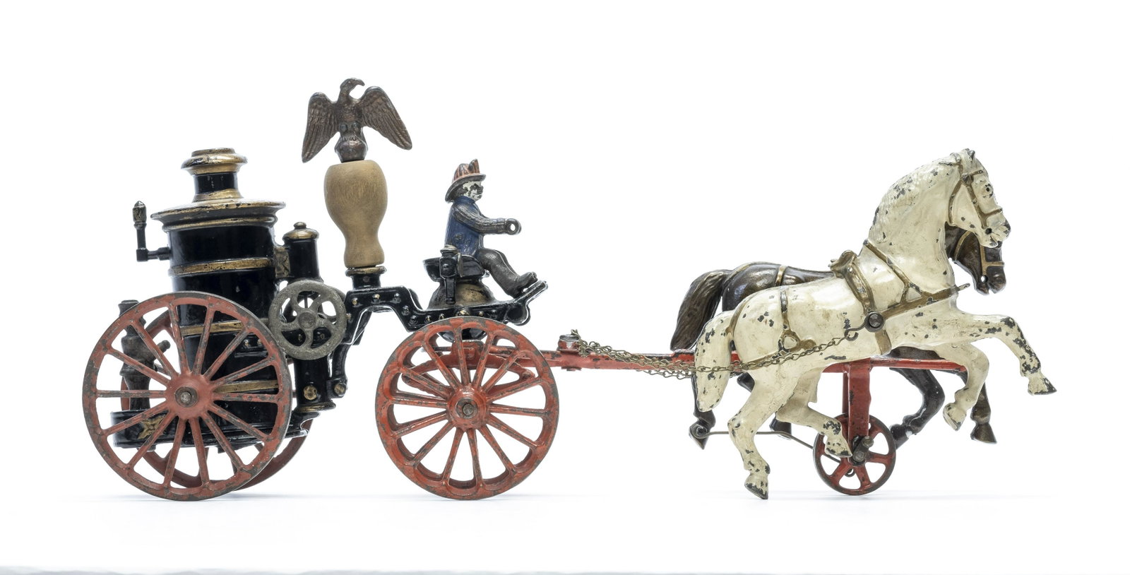 Fire Pumper Vehicle Iron Toy: Scarce Type 1 Horses By Ives, Blakeslee Bridgeport, CT - 1880's Excellent Condition