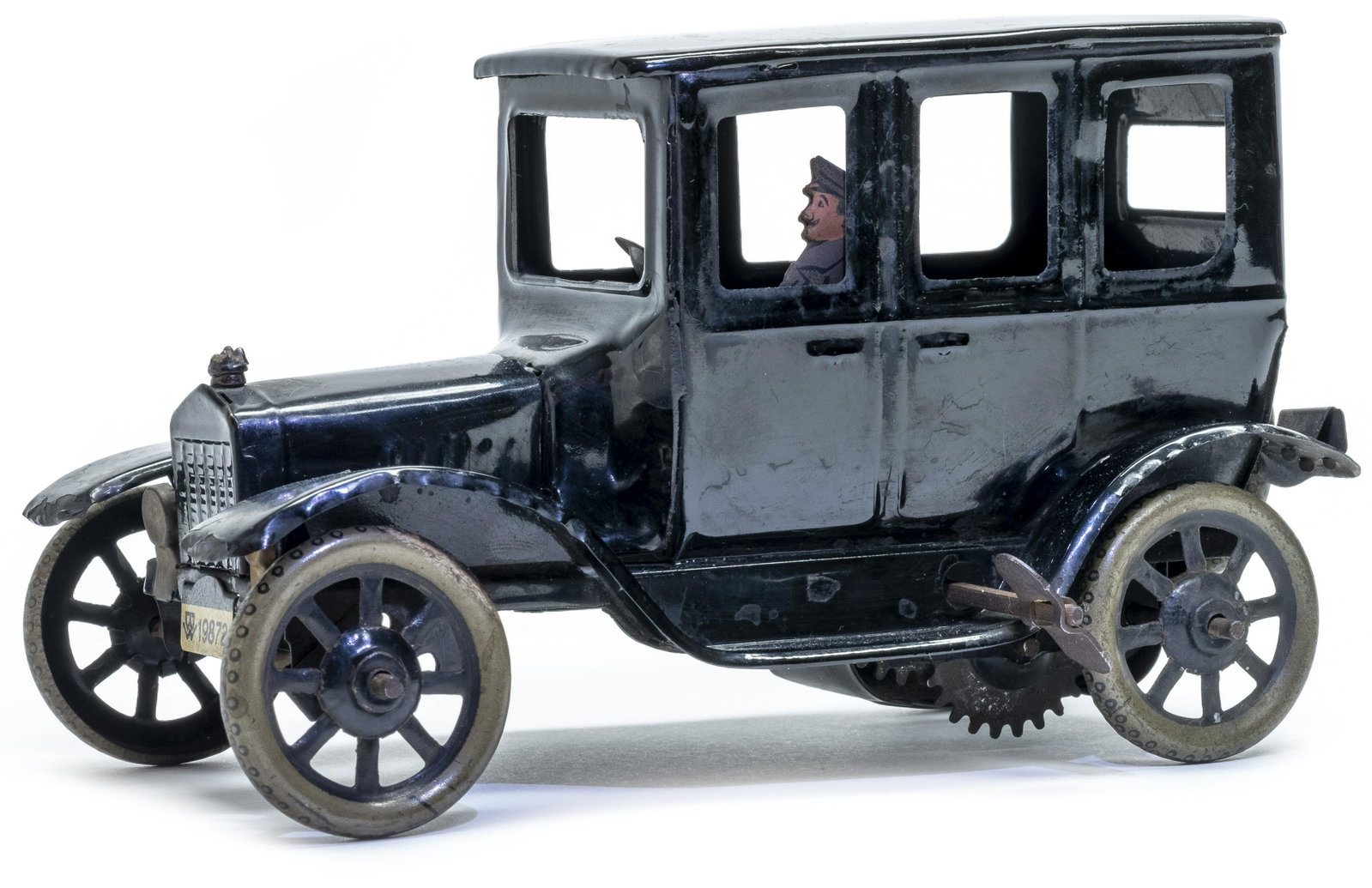 Four Door Model T Sedan Tin Windup Toy: Made by Gebruder Bing Nuremburg - Circa 1925 - 6" Very Fine Condition