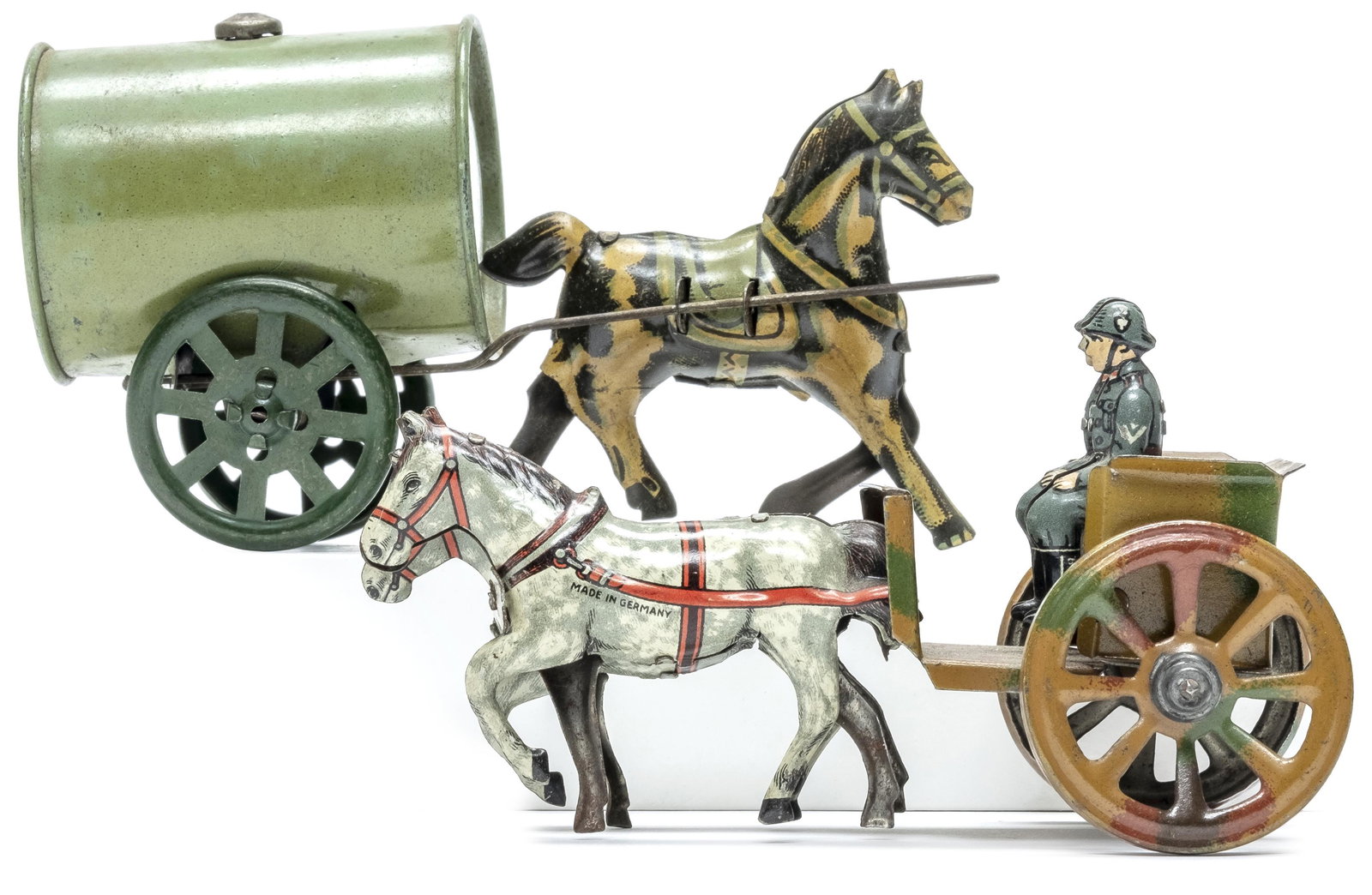 Penny Toy Caisson: & Water Sprinkler Cart Germany - Circa 1920's Excellent (Lacks Cannon)
