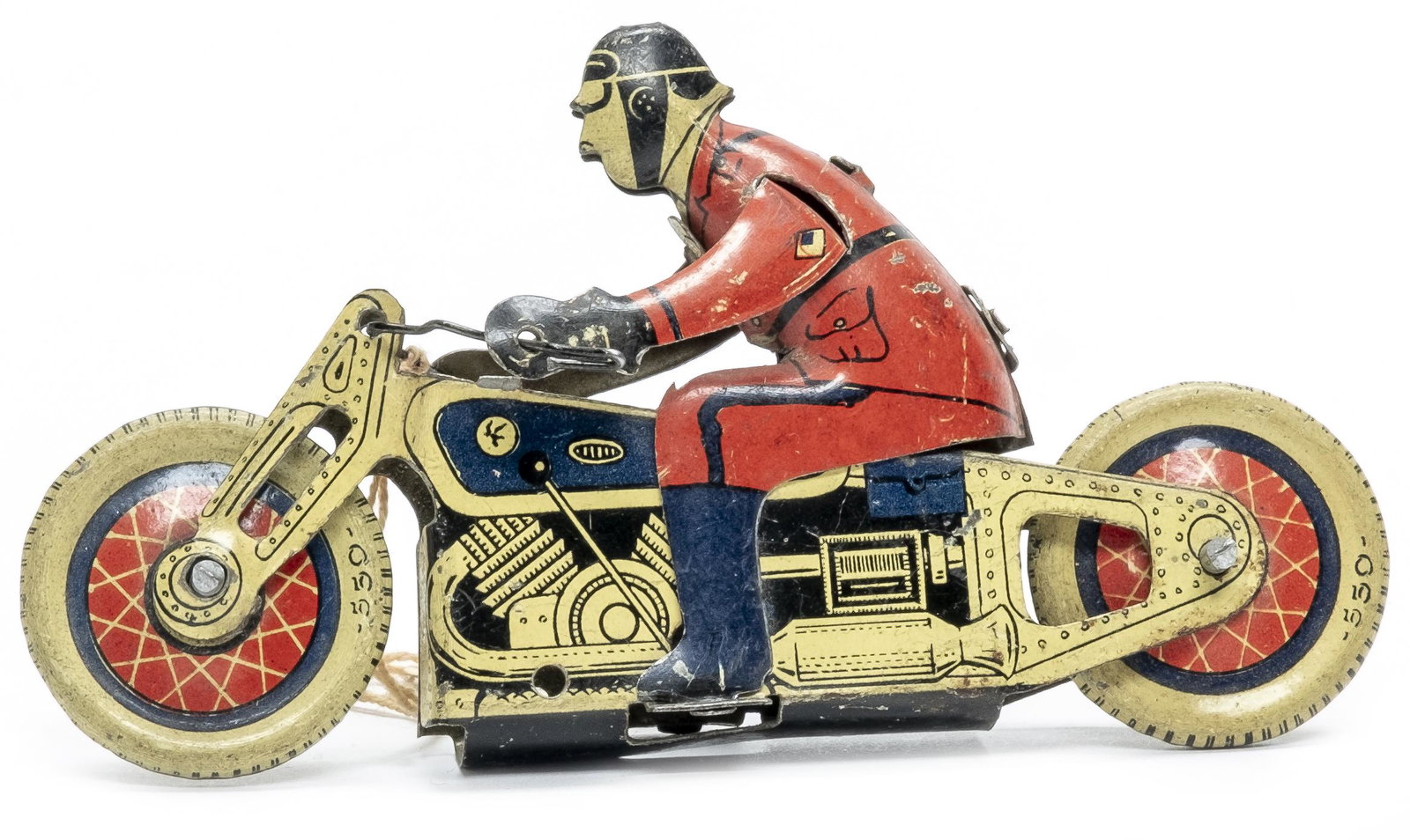 Penny Toy Motorcycle: Germany - Circa 1930's Pristine Lithography Handlebar Probably Replaced