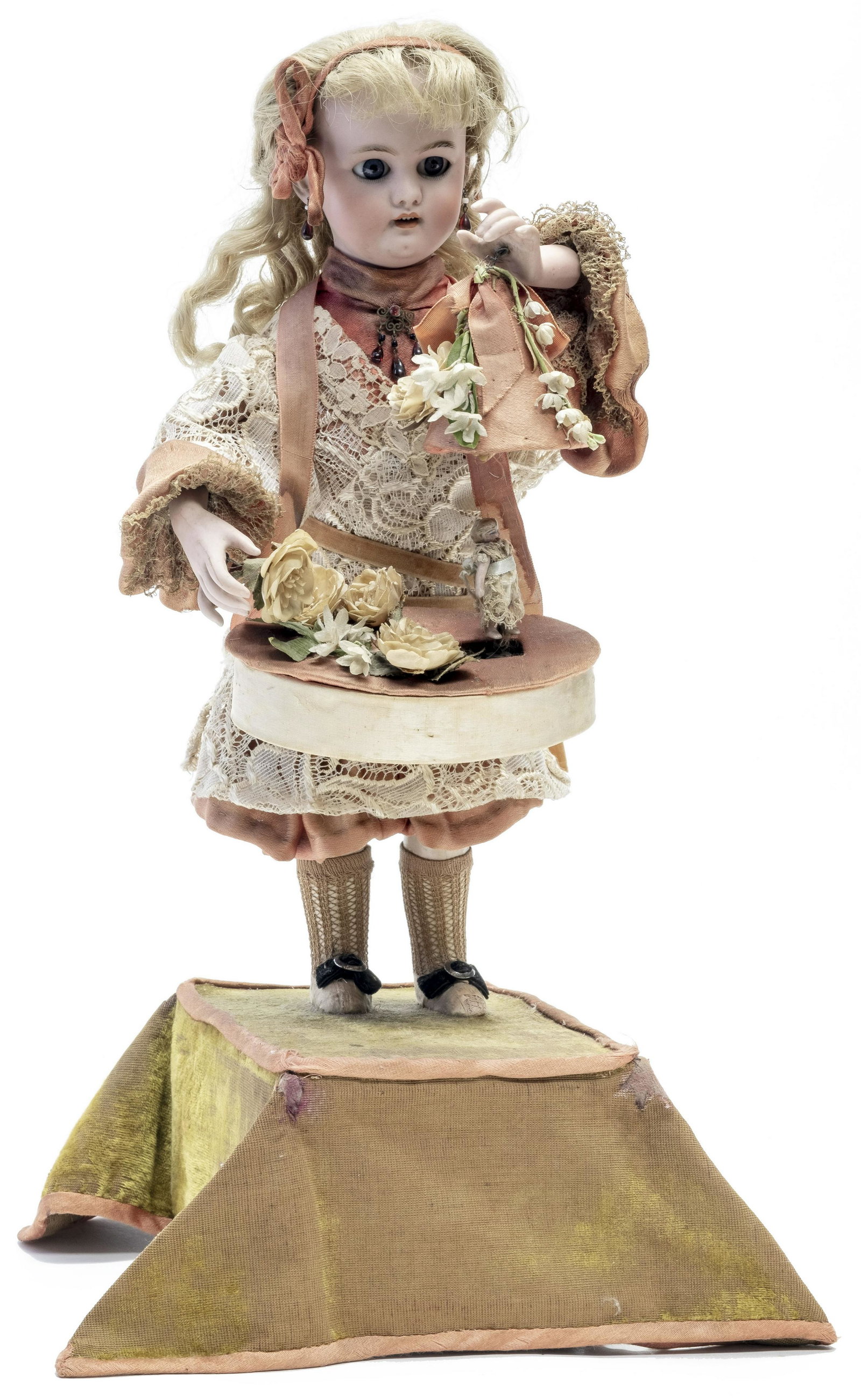 Leopold Lambert The Flower Conjurer Automaton: Made by Leopold Lambert French - 1890's - 18 1/2" Tall Excellent Condition with Key Original Paper Label in Box Platform Cloth with Tears This was a more complex and expensive model by Lambert. At fir