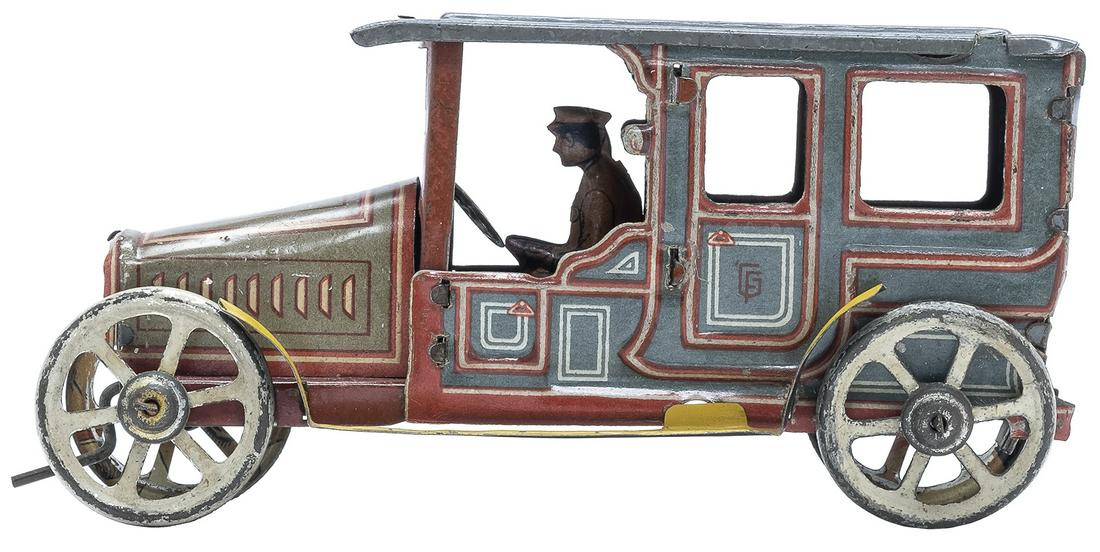 Limousine with Hand Crank: Gebruder Fischer Germany - 1915 - 4.5" Long Excellent This example with a seldom seen simulated hand crank.