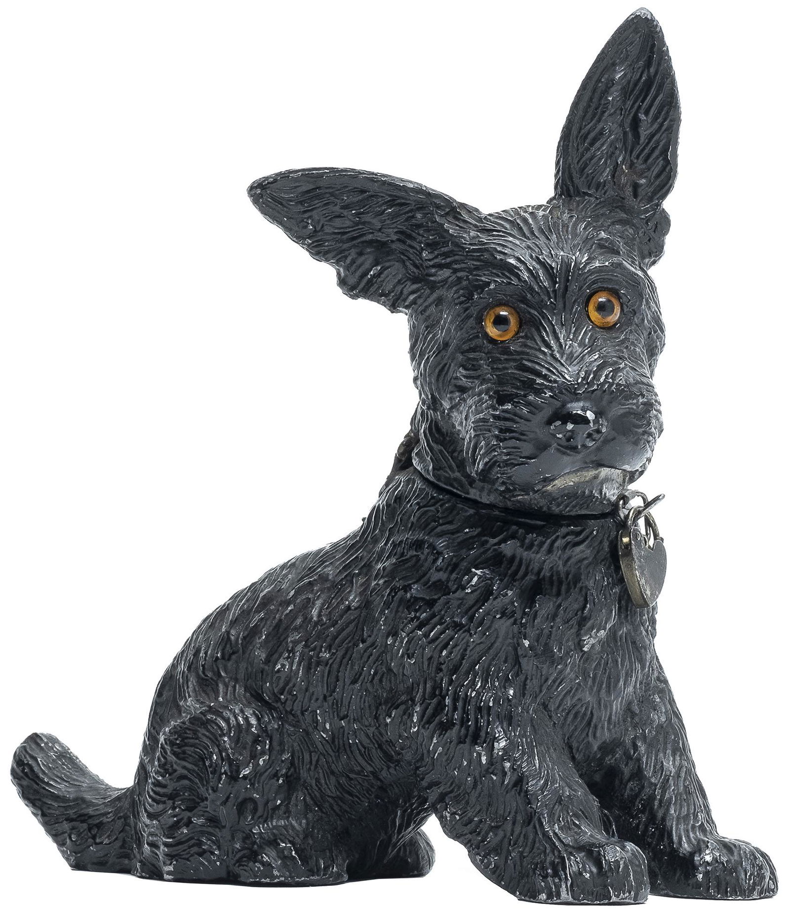 Seated Scottie Spelter with Glass Eyes (1 of 4)