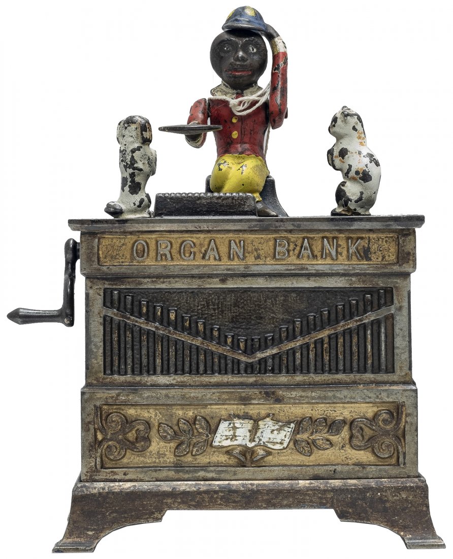 Organ Bank with Cat & Dog: Made by Kyser & Rex Company Frankford, PA - Circa Mid 1880's Very Good Condition