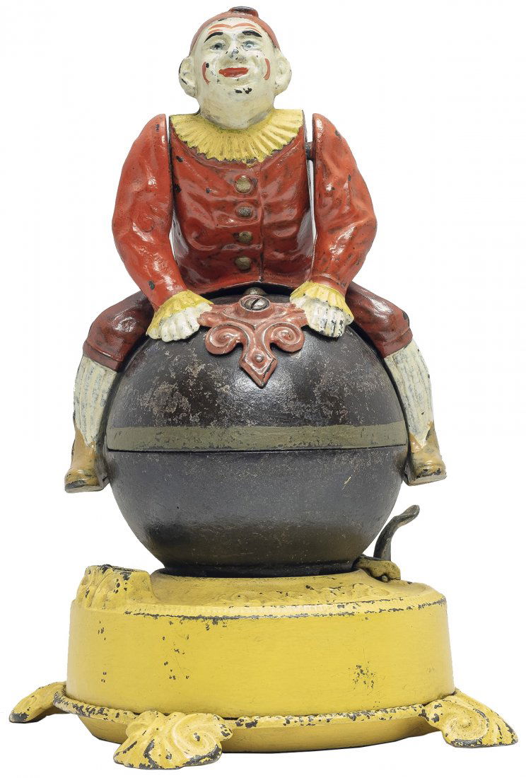 Clown on Globe Iron Mechanical Bank (1 of 5)
