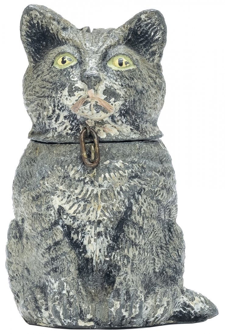 Diminutive Spelter Cat Bank (1 of 4)