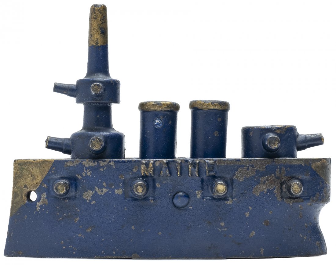 Battleship Maine - Large Iron Bank (1 of 6)