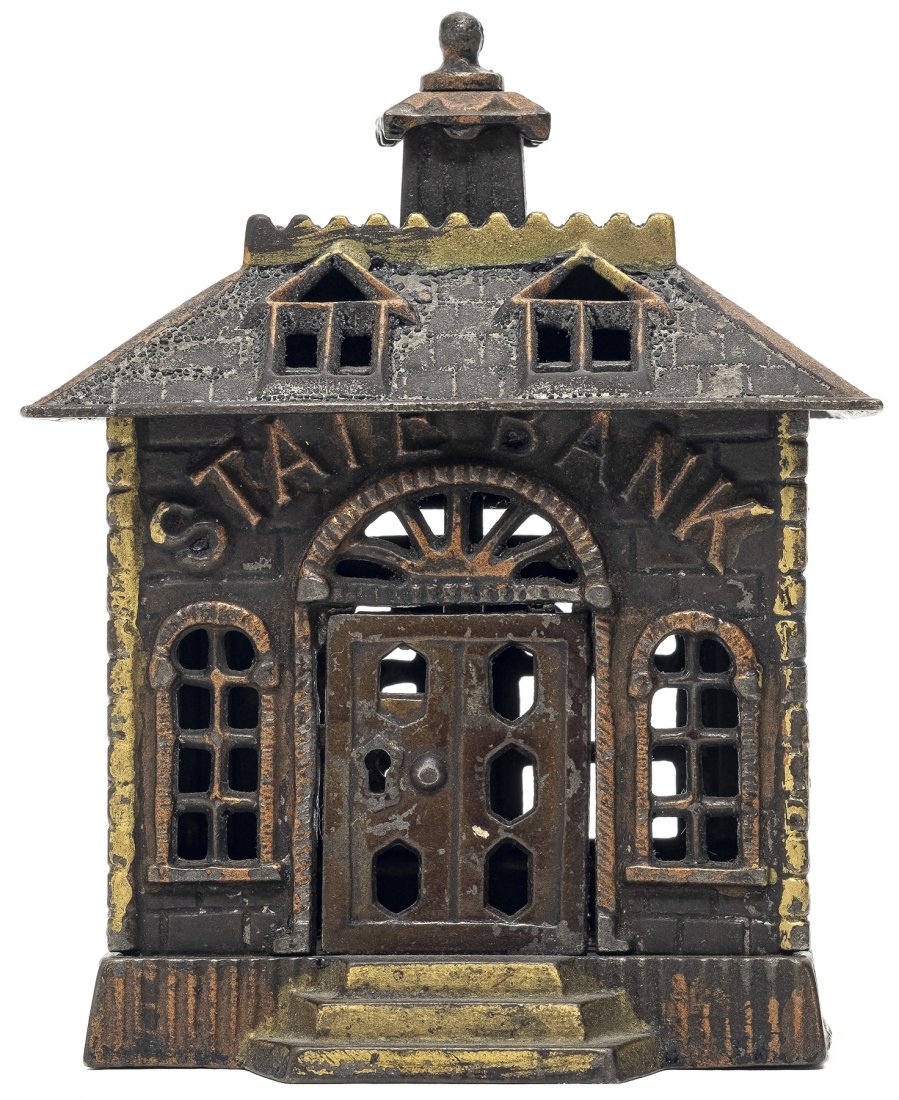 State Iron Bank: By Kenton Hardware Kenton, OH - 1899 - 3.875" T. Excellent Condition.