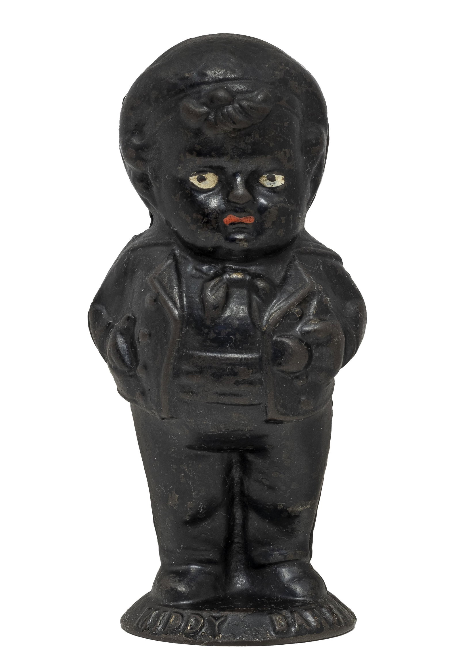Deluxe Ebony Middy Iron Bank: Possibly by Ives, Blakeslee. Bridgeport, Ct. - Circa 1887. Near Mint and Luminous.