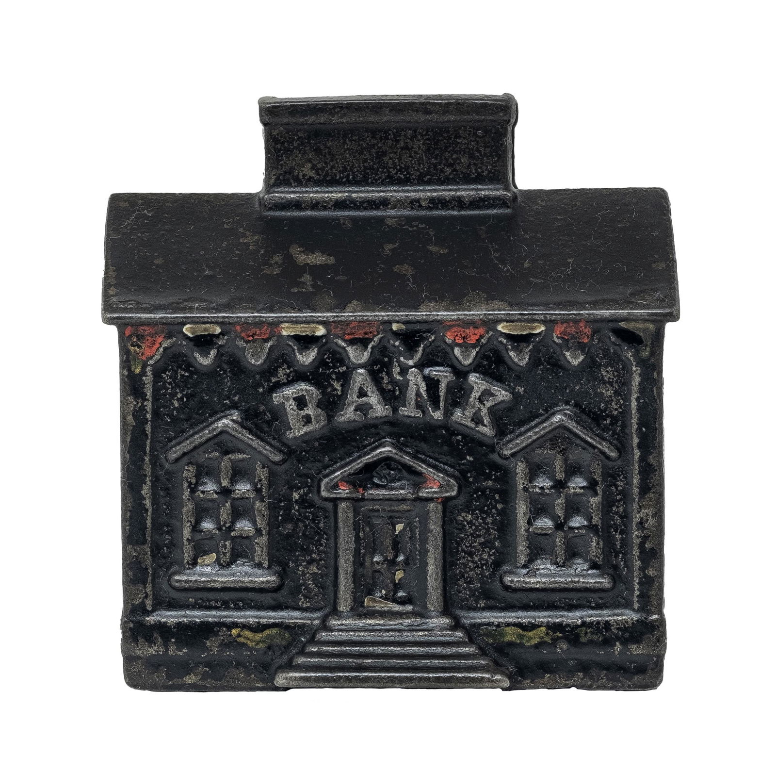 House with Chimney Slot Iron Bank: Unknown American Maker. Early 1880's - 2 7/8" Long.