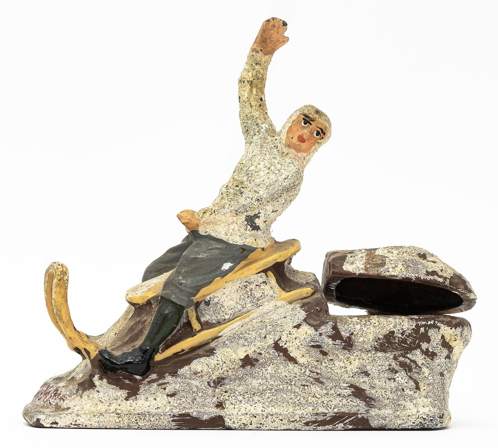 Boy Riding Sled Inkwell (1 of 2)