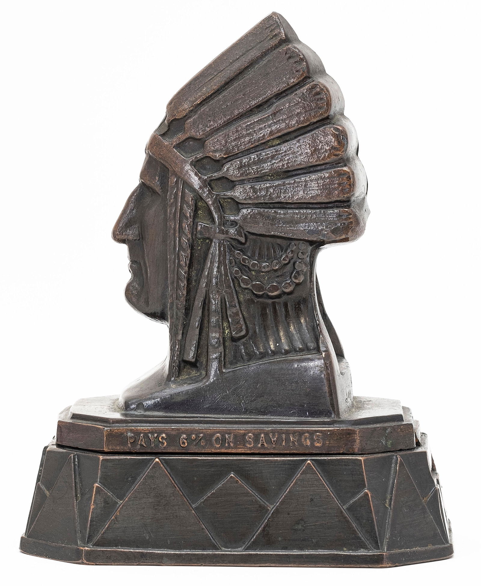 Indian Bust on Pedestal Base Bank (1 of 4)