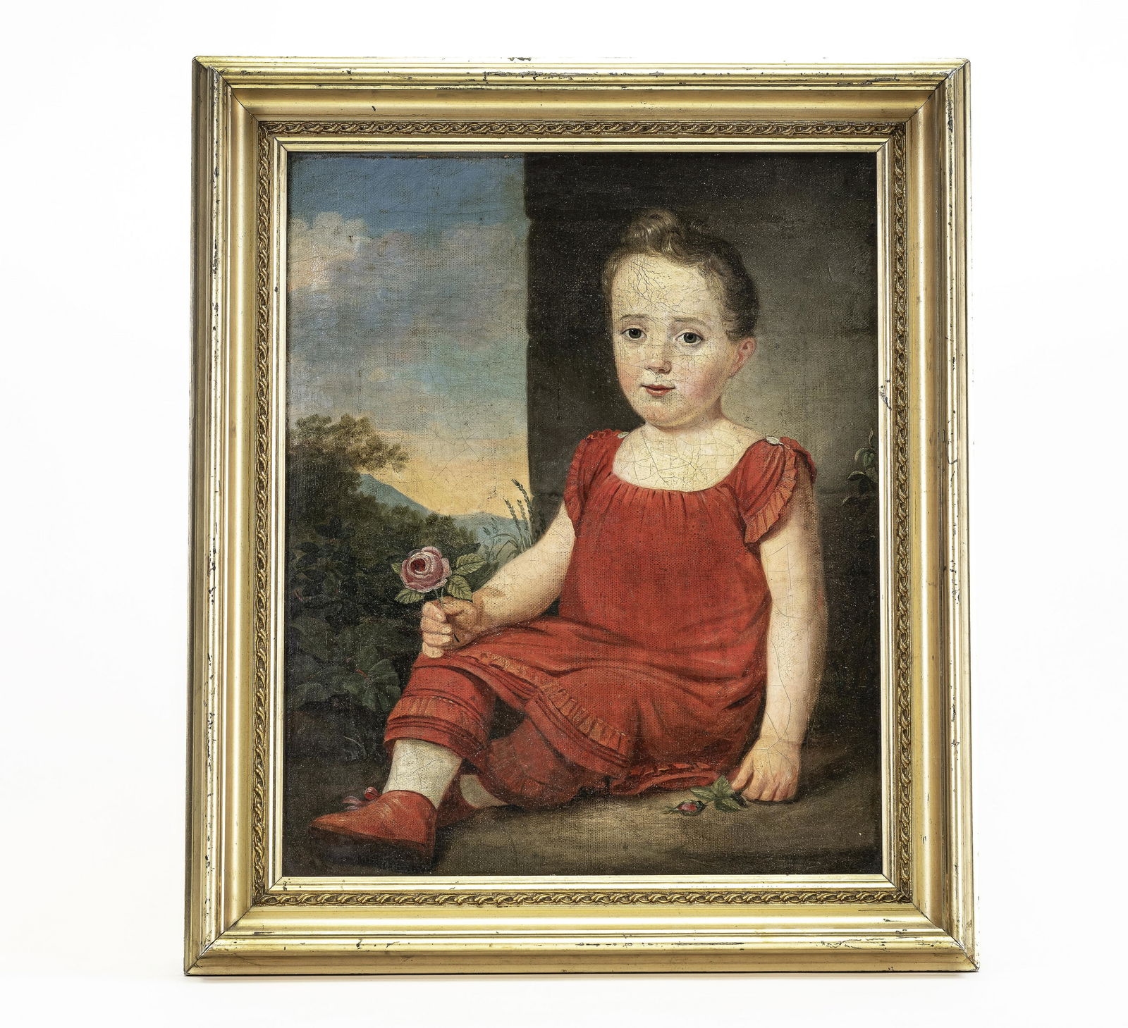 Young Boy Holding a Flower Portrait (1 of 1)