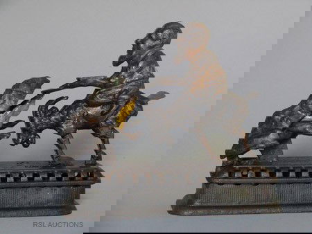 Goat, Frog and Old Man Mechanical Bank: Made by Mechanical Novelty Works New Britain, Connecticut – Circa 1885 Also known as the "Initiating Bank – 2nd Degree". It functions by placing a coin in the man's tray and then either pressing t