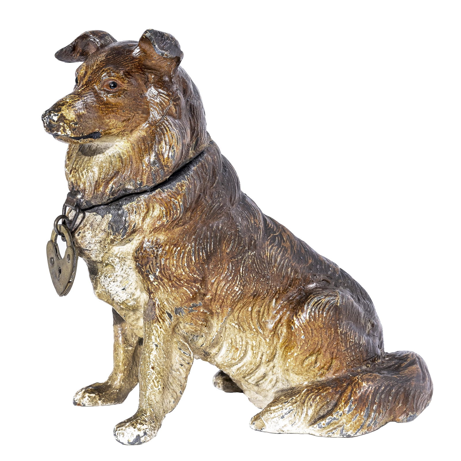 Seated Collie Spelter Bank (1 of 3)