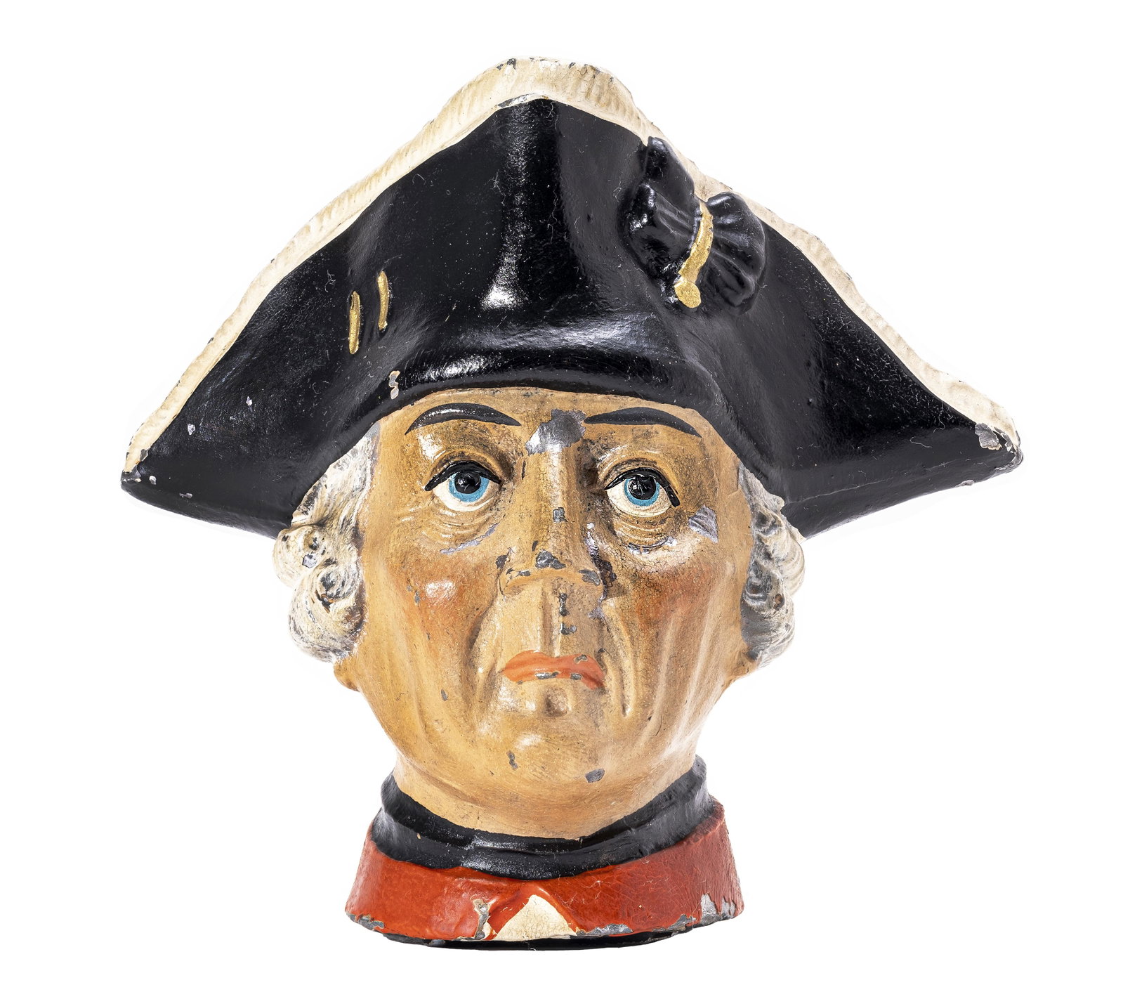Frederick 2nd - King of Prussia Spelter Bank: Germany - 1910's - 3 7/8" Tall. Illustrated as #600 in PGSB. Frederick ruled Prussia from 1740 until his death in 1786. He is known for his military success in the Silesian wars and for his commitment