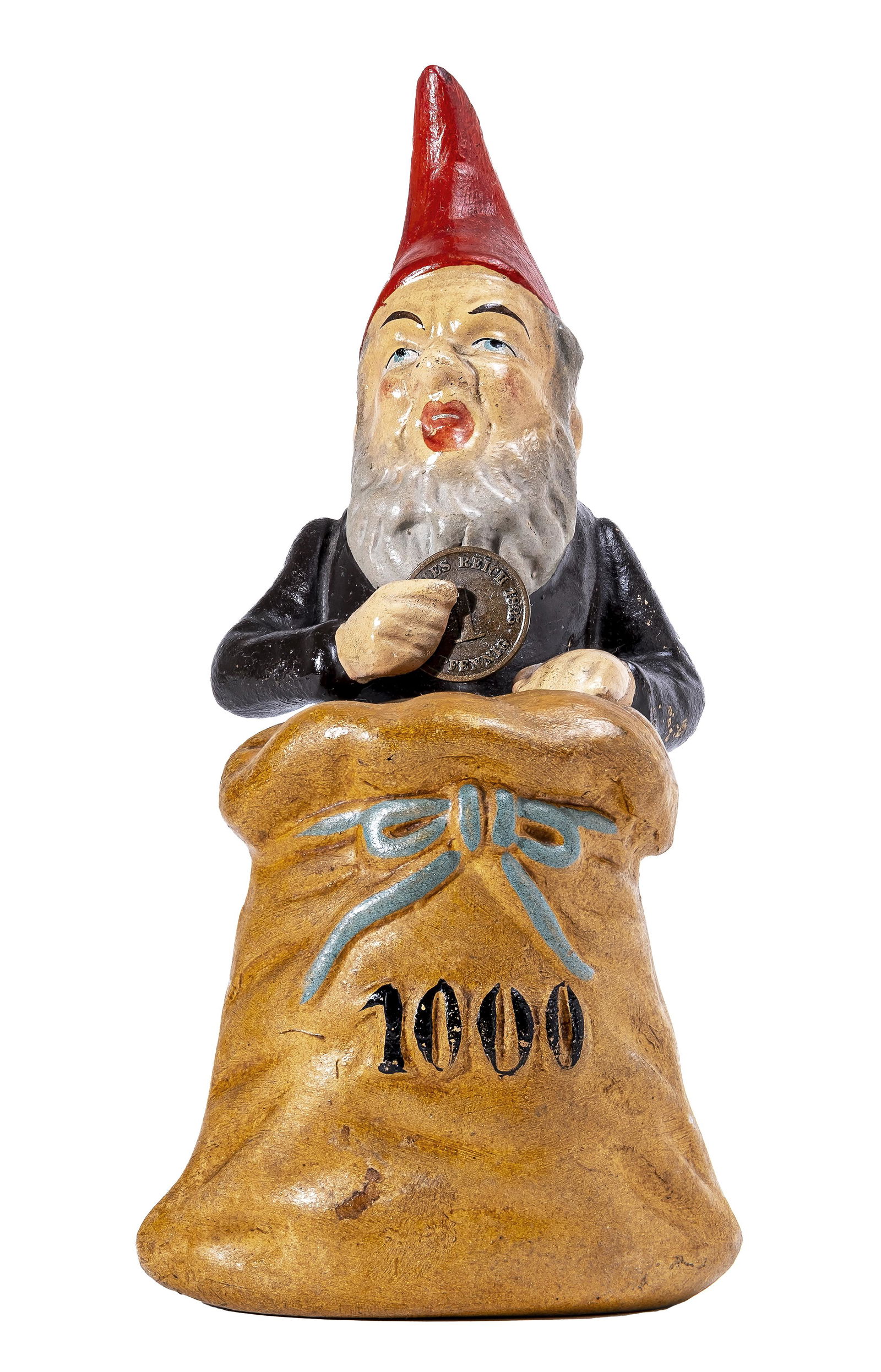 Gnome Deposits Coin Painted Earthenware Bank (1 of 4)