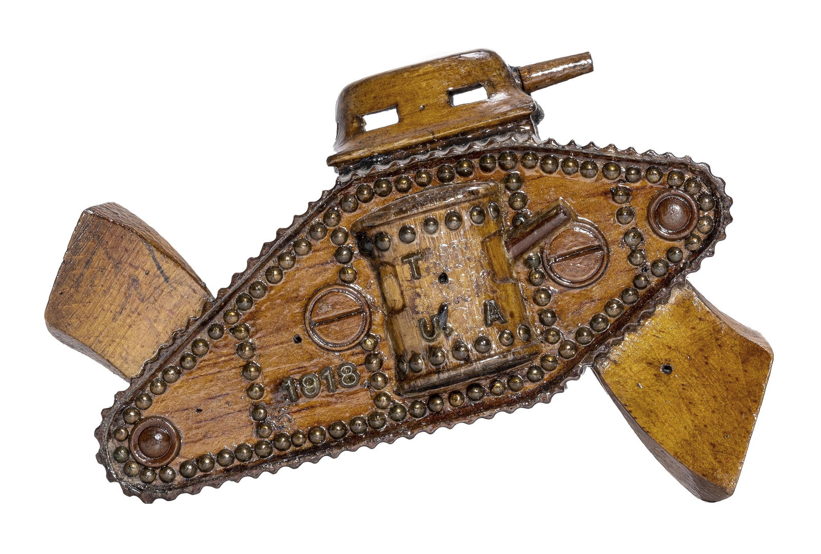 Small U. S. Tank Bank - Wood Pattern (1 of 2)