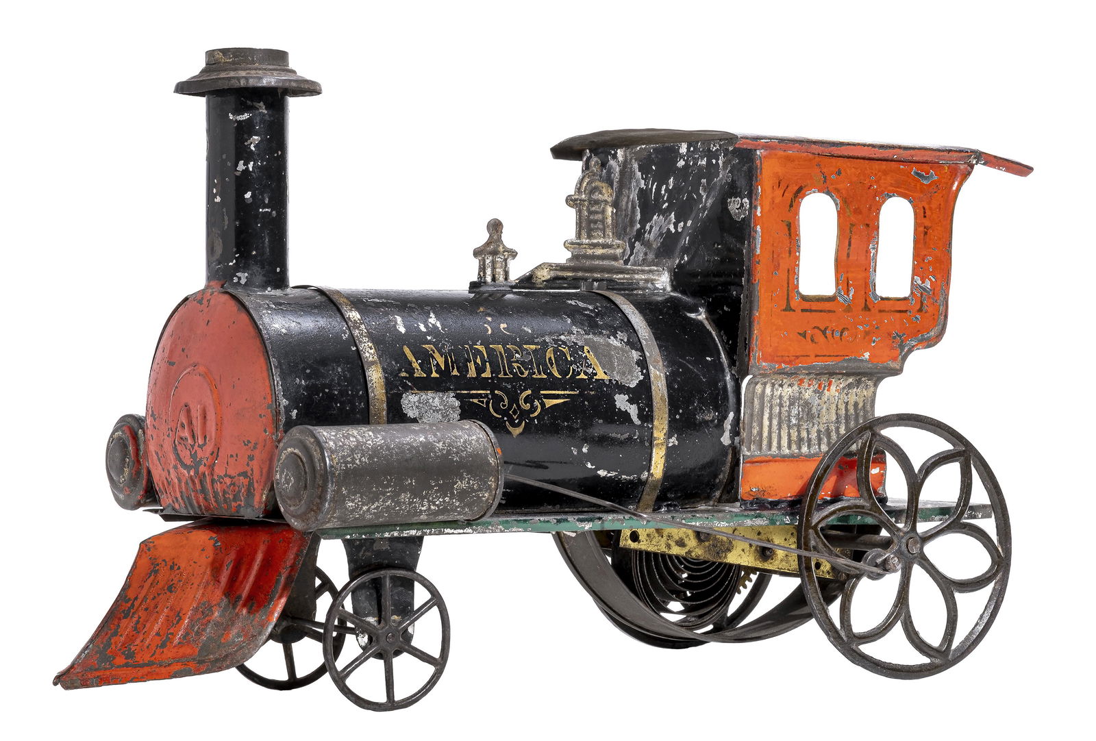 "AMERICAN" Clockwork Floor Locomotive (1 of 4)