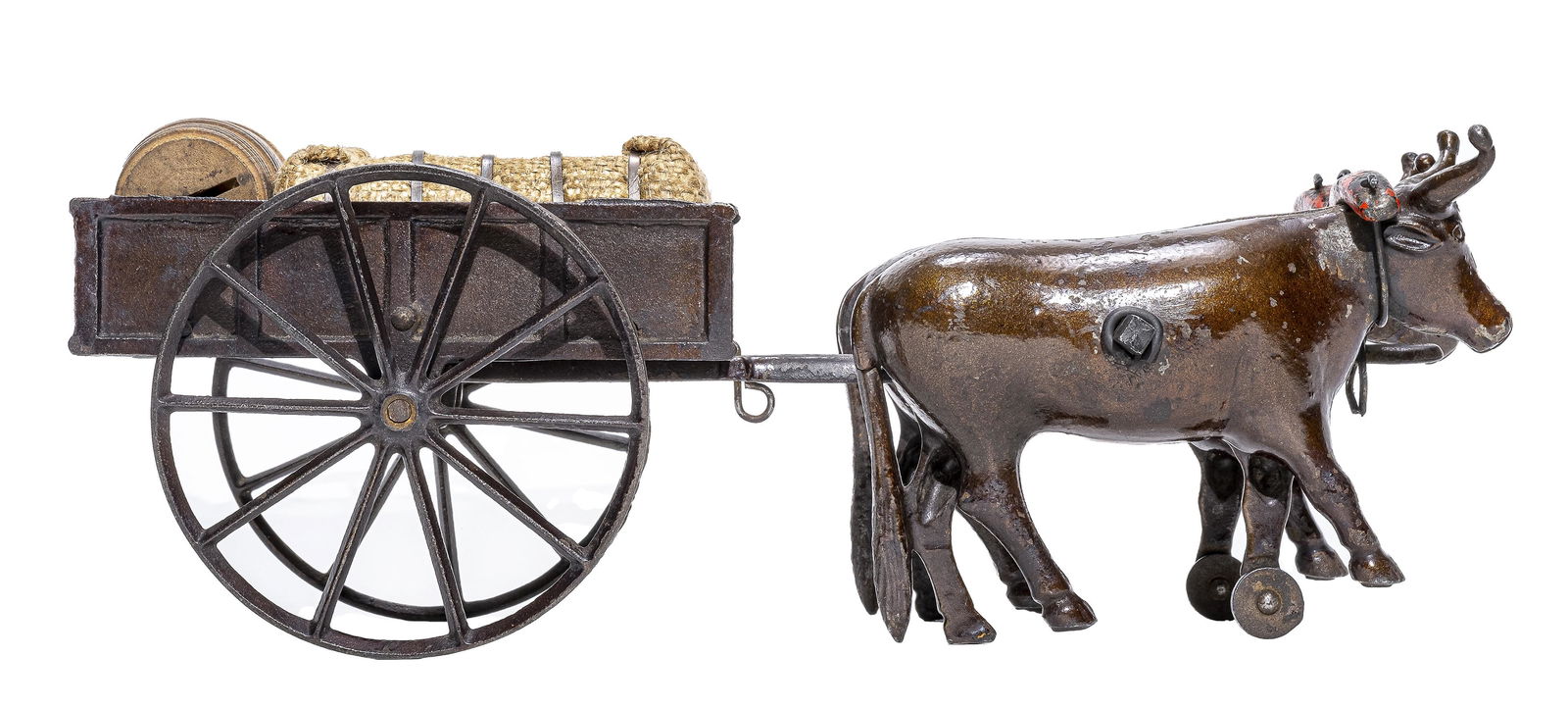 Rare Japanned Oxen Dray Iron Toy (1 of 4)