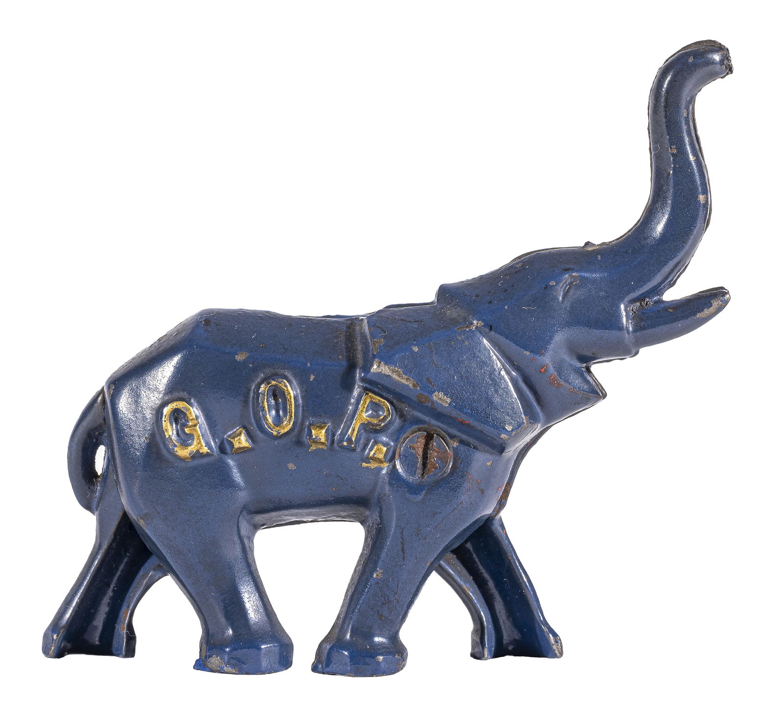 "GOP" Elephant, Blue - Iron Bank (1 of 2)