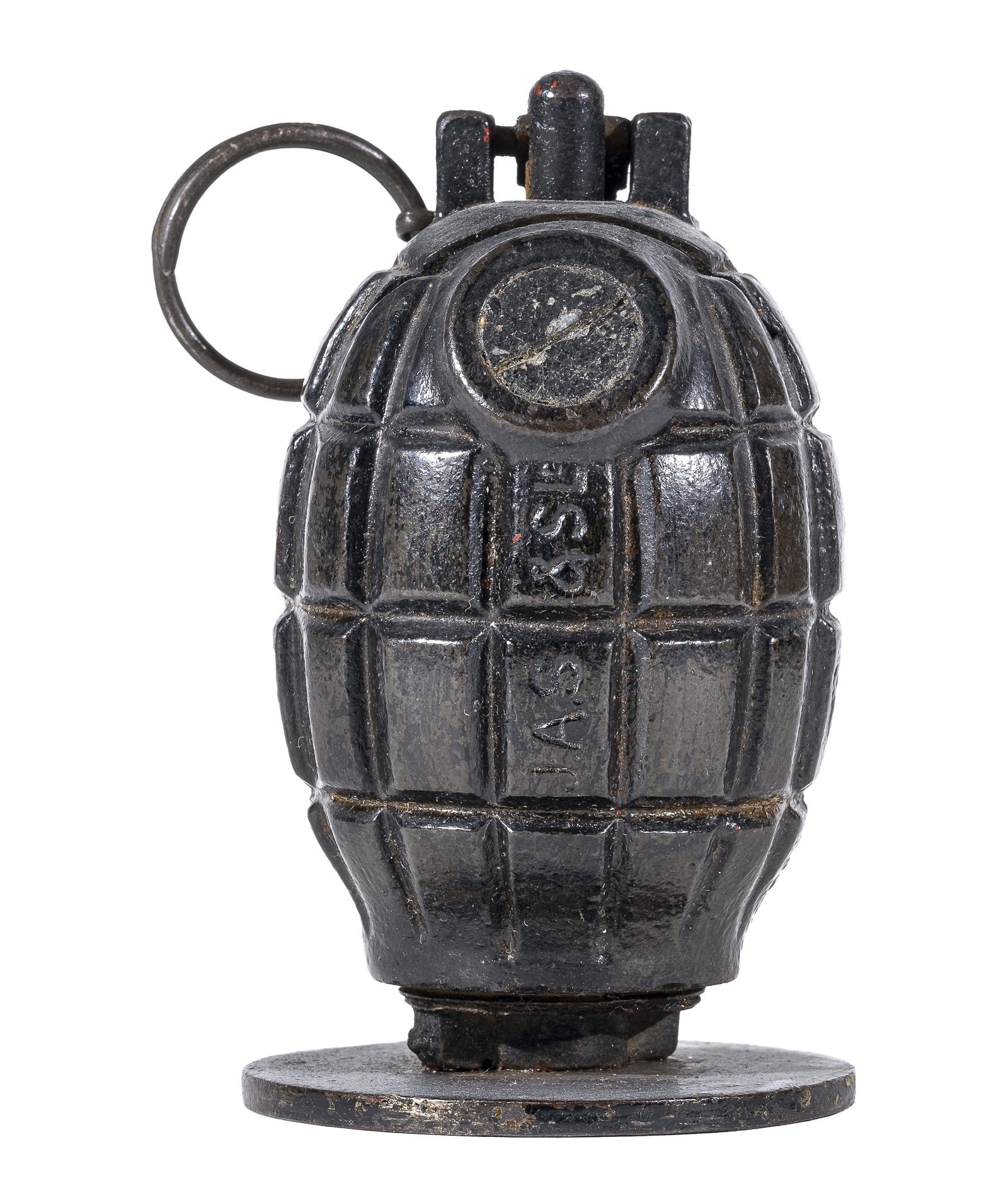 Grenade with Pin on Ovoid Base Iron Bank (1 of 4)